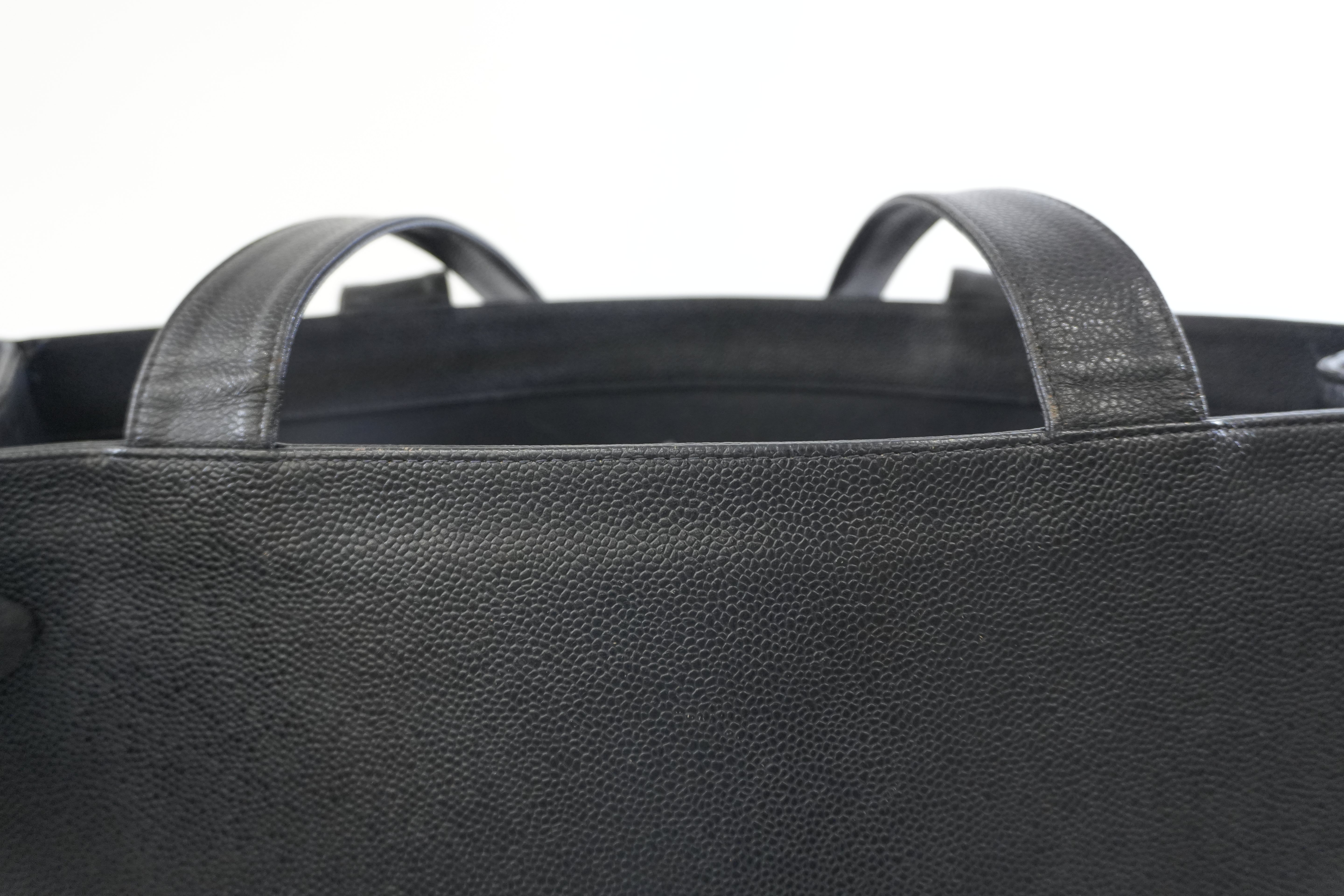 Pre-owned Chanel Caviar Skin Leather Tote Bag Black