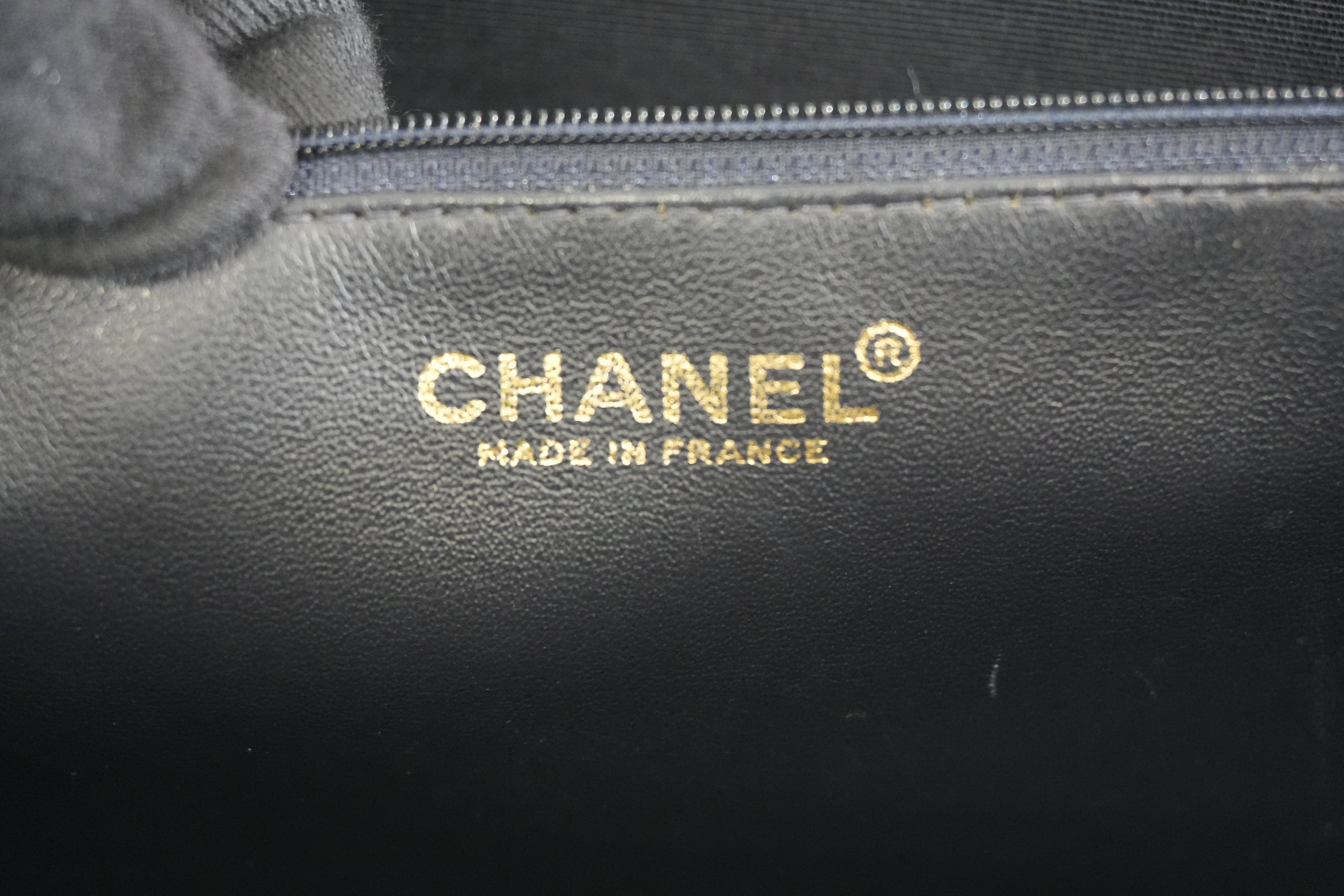 Pre-owned Chanel Caviar Skin Leather Tote Bag Black