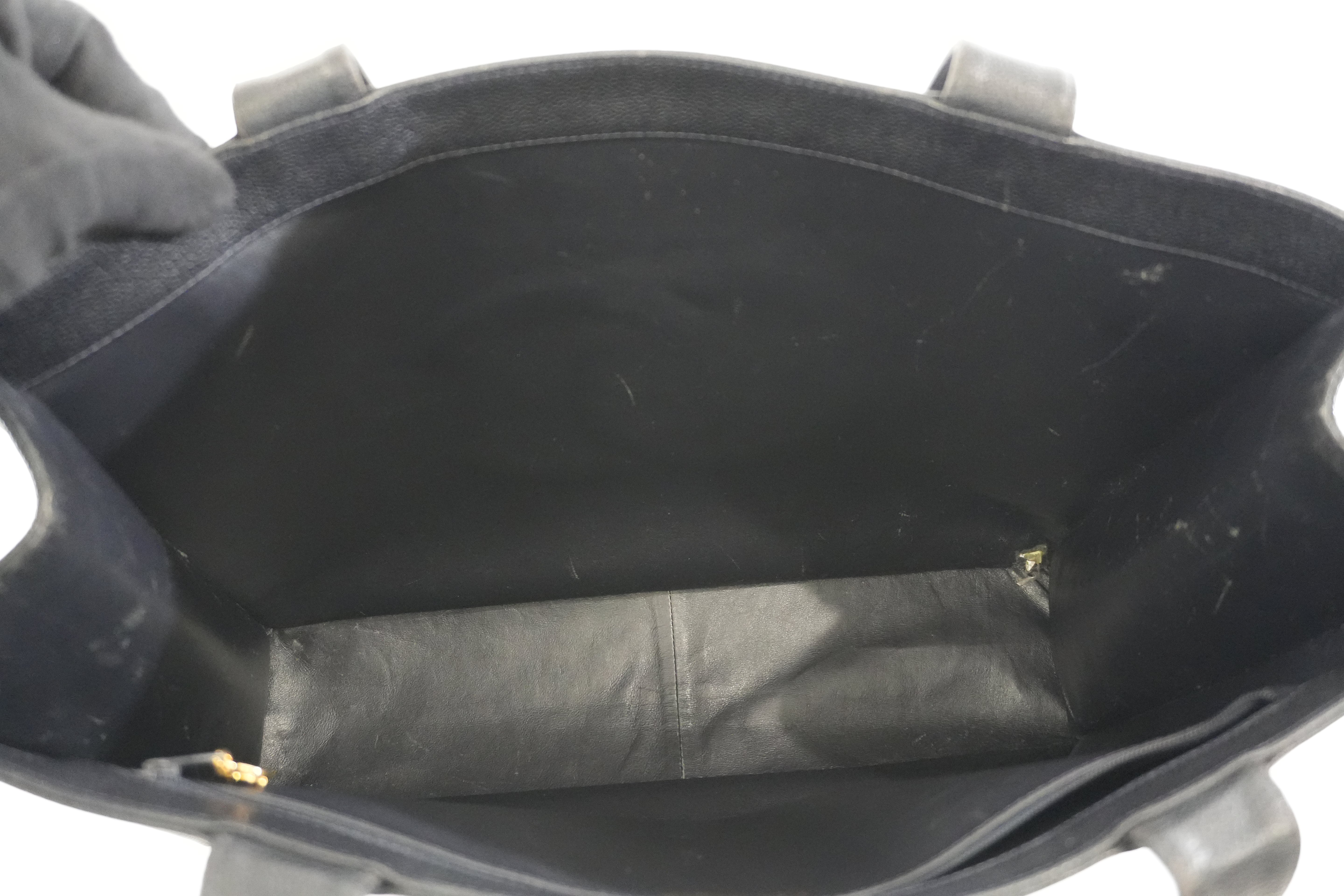 Pre-owned Chanel Caviar Skin Leather Tote Bag Black