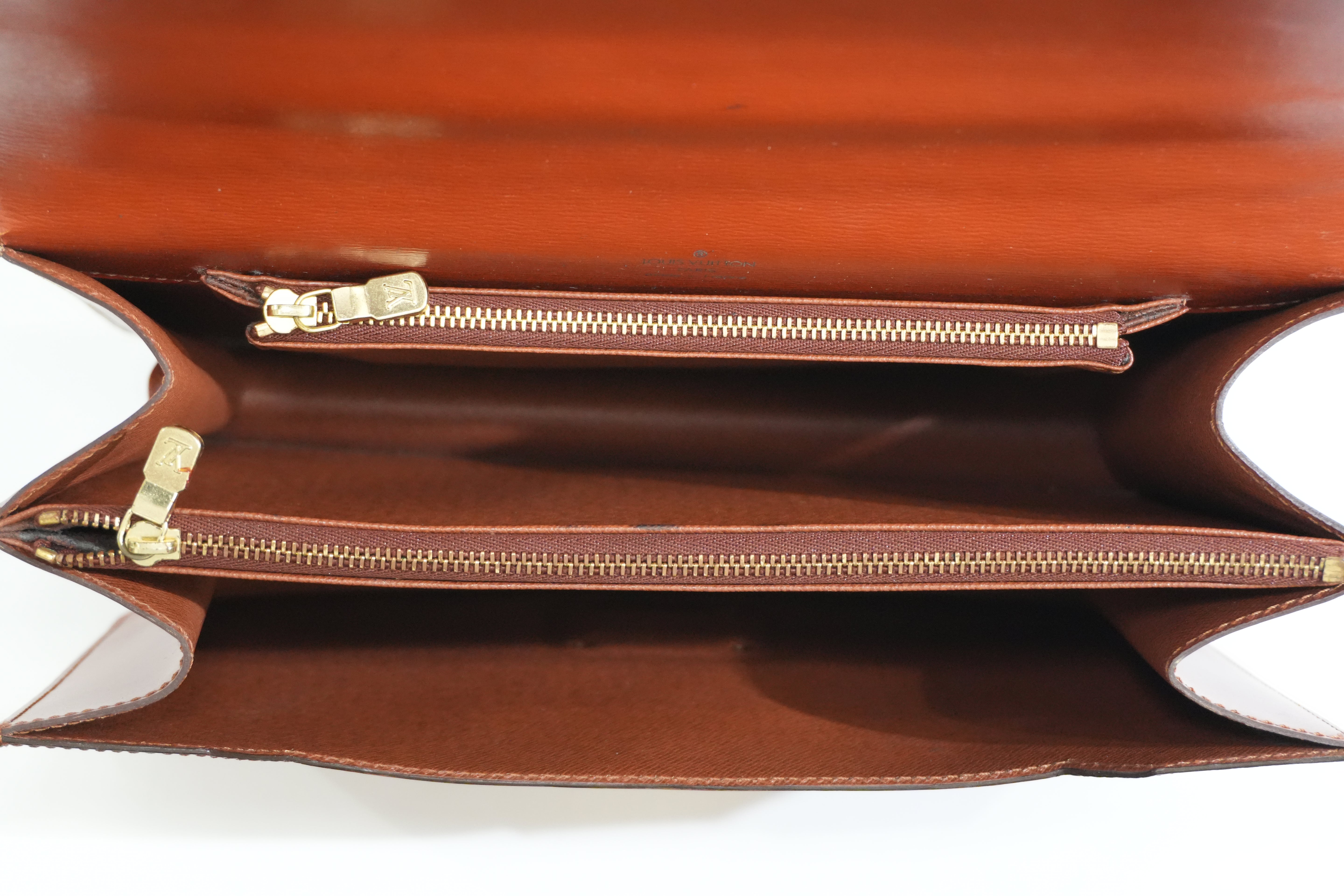 Pre-owned Louis Vuitton Epi Concorde Top Handle Handbag Kenya Brown