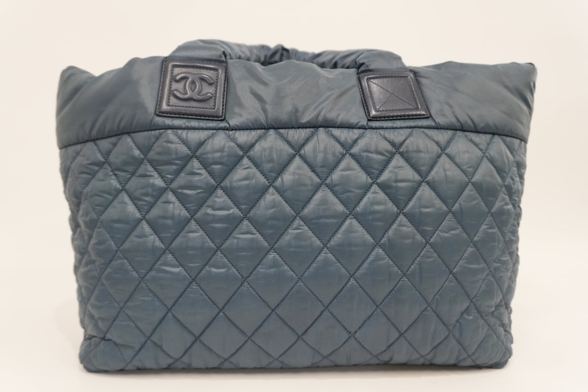 Pre-Owned Chanel Coco Cocoon Tote Bag Blue