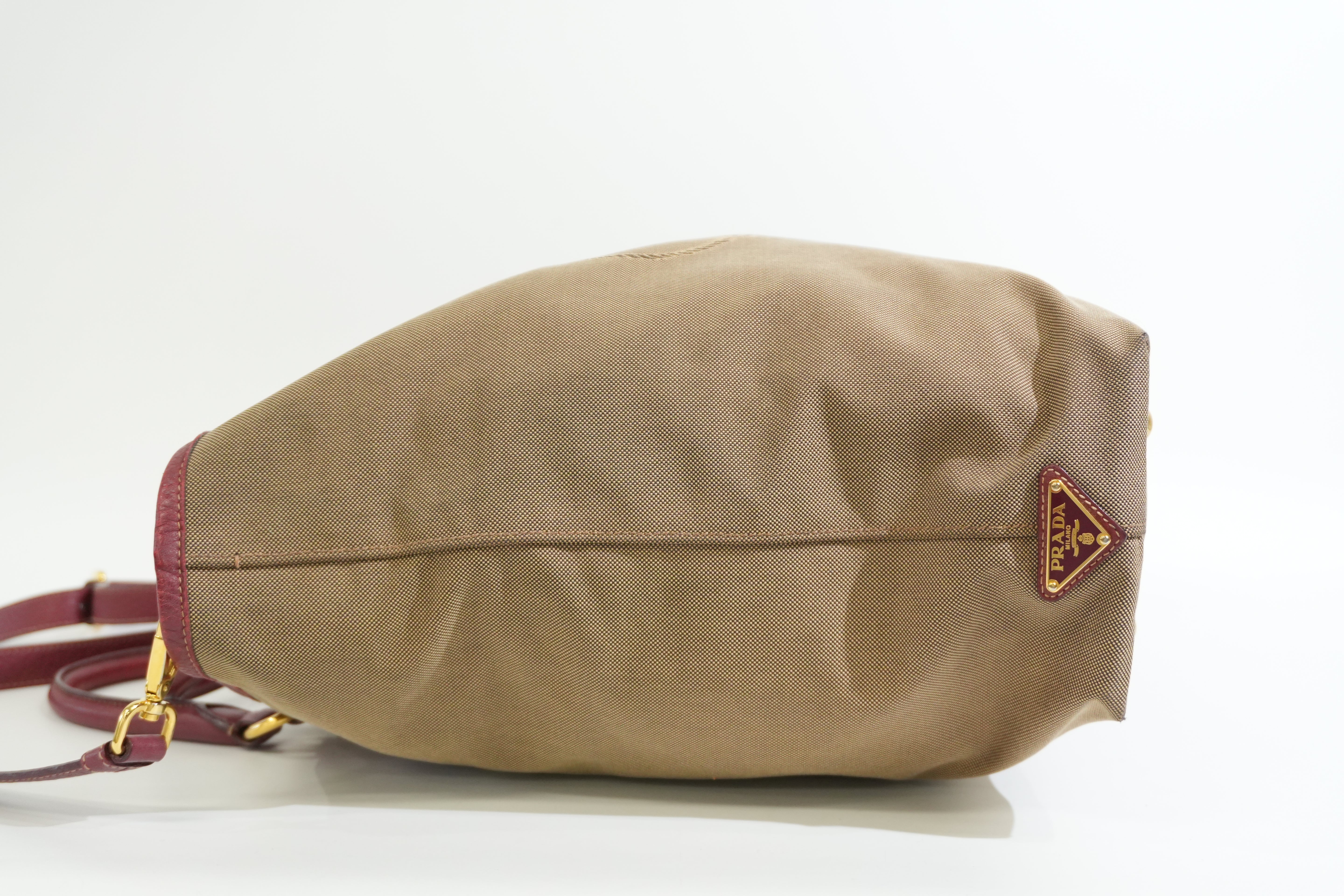 Pre-owned Prada Jacquard Two Way Tote Bag Brown