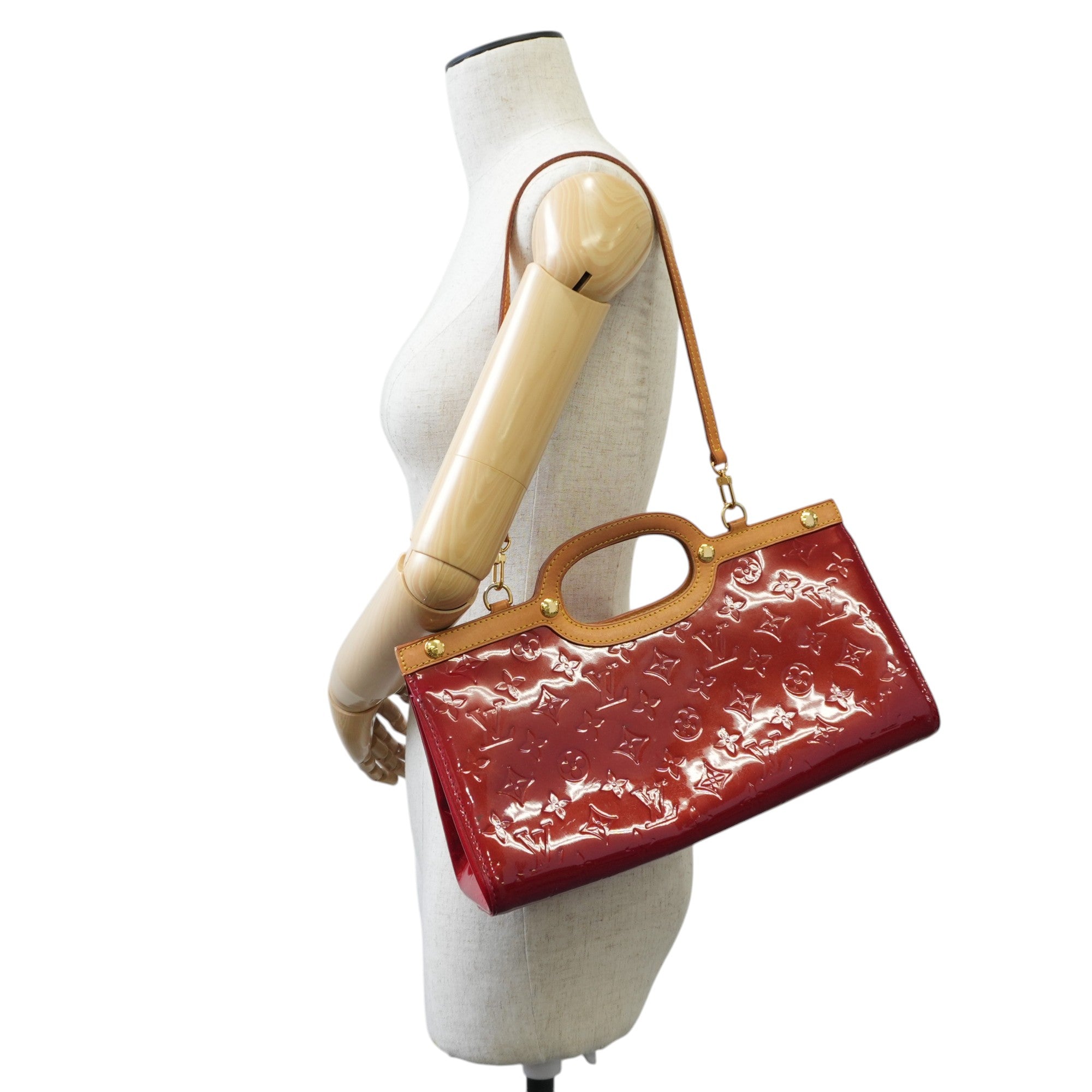 Louis Vuitton Roxbury Vernis Two Way Shoulder Bag Red Used