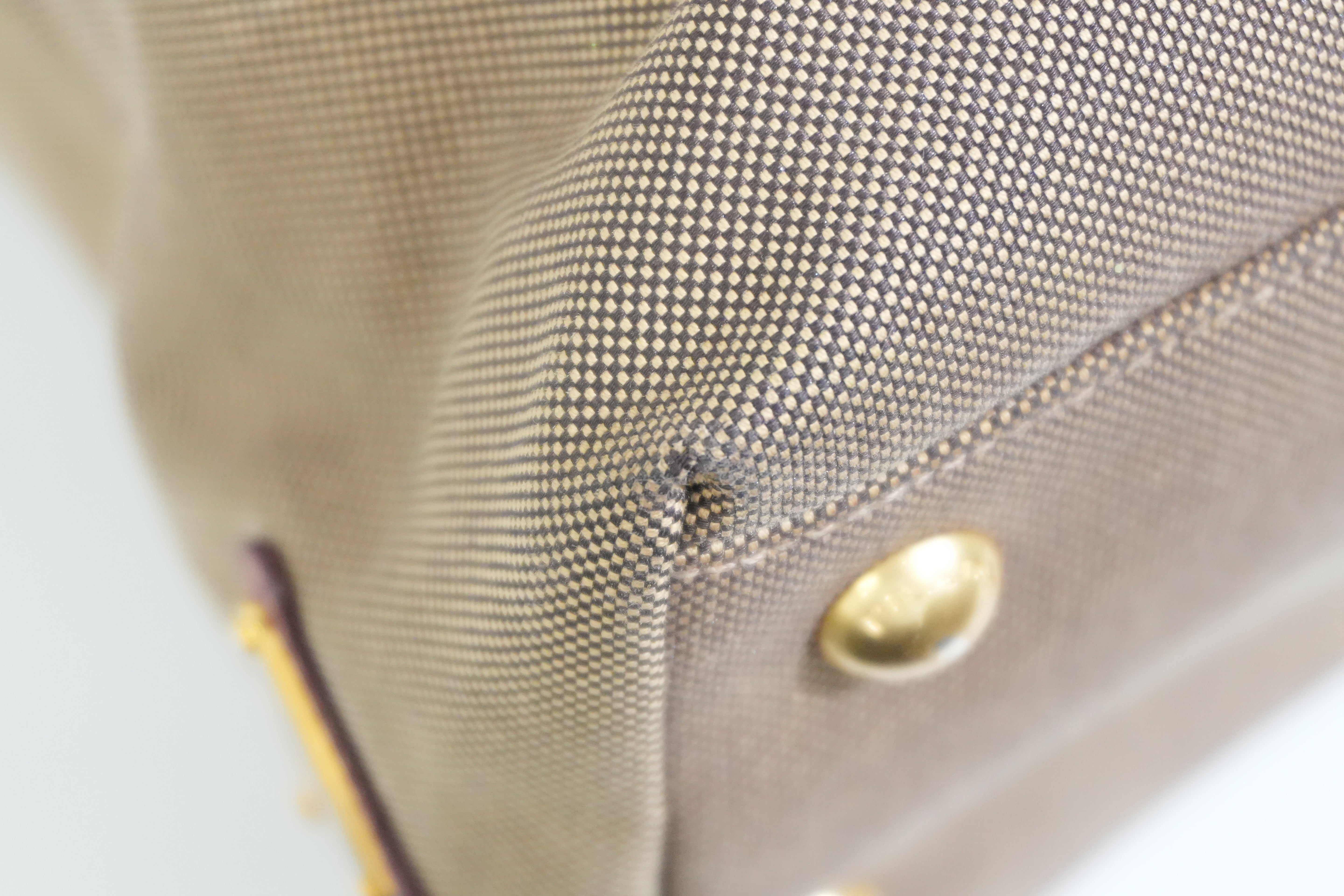 Pre-owned Prada Jacquard Two Way Tote Bag Brown