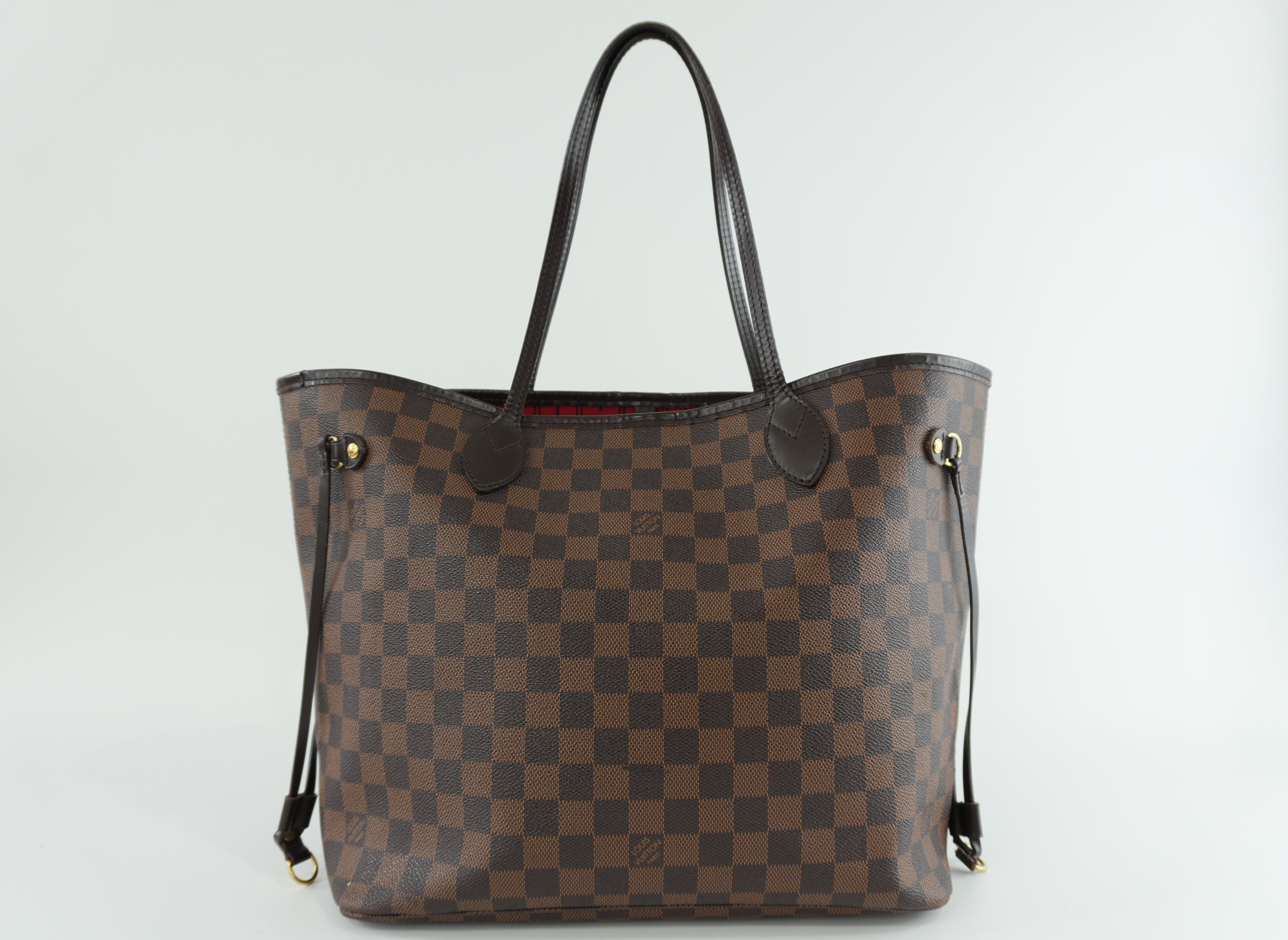 Louis Vuitton Damier Ebene Neverfull MM Shoulder Tote Bag Used
