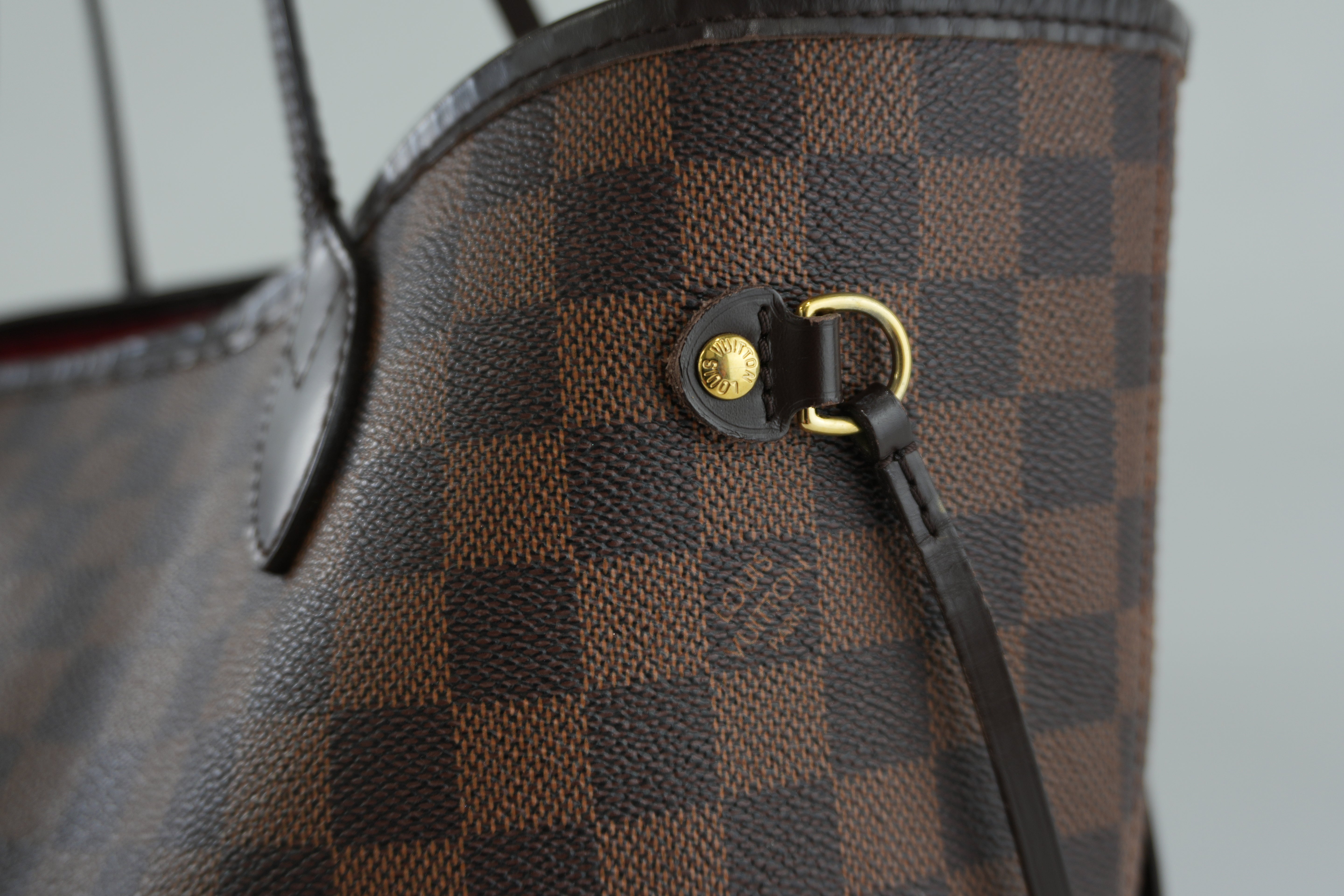 Louis Vuitton Damier Ebene Neverfull MM Shoulder Tote Bag Used