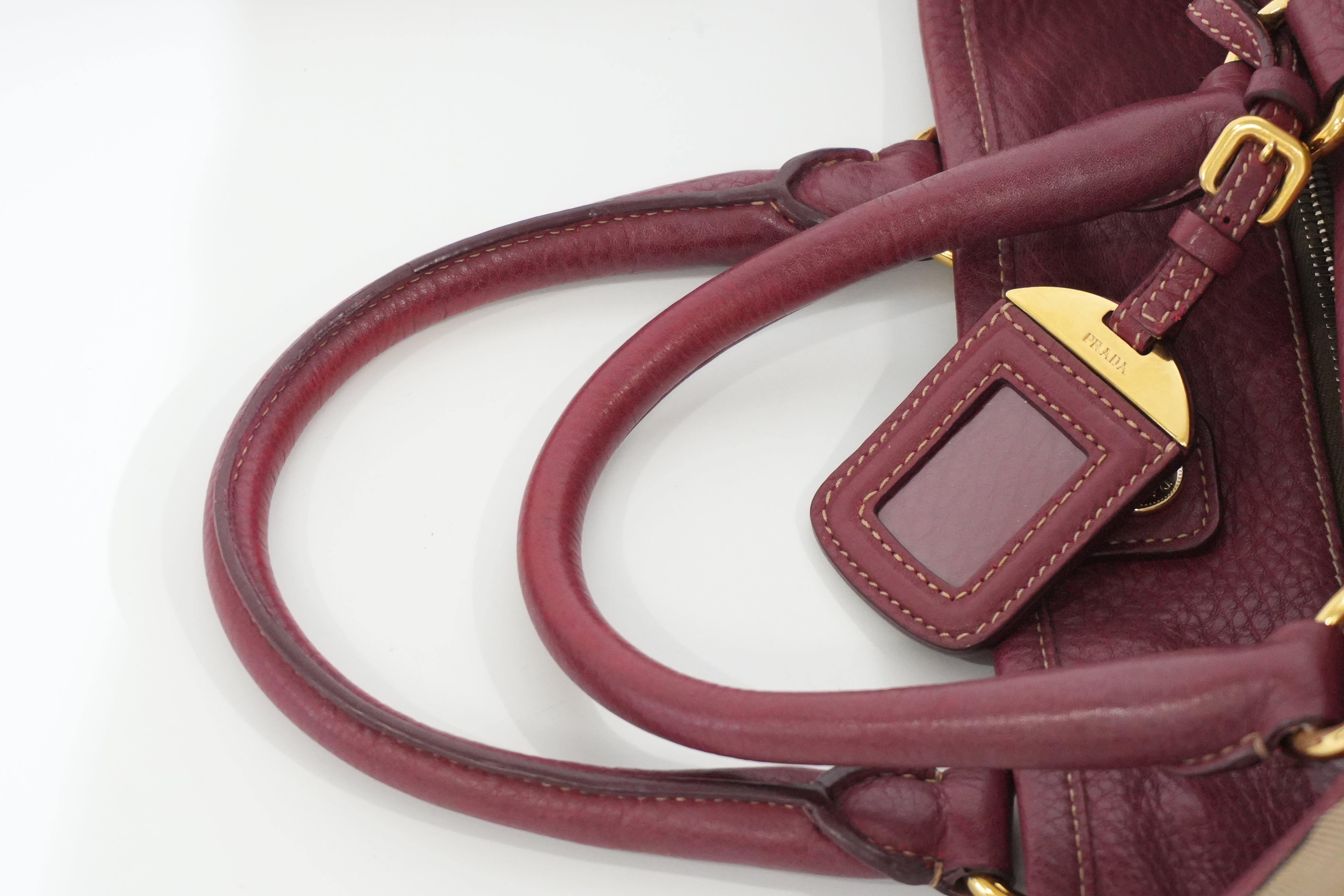 Pre-owned Prada Jacquard Two Way Tote Bag Brown