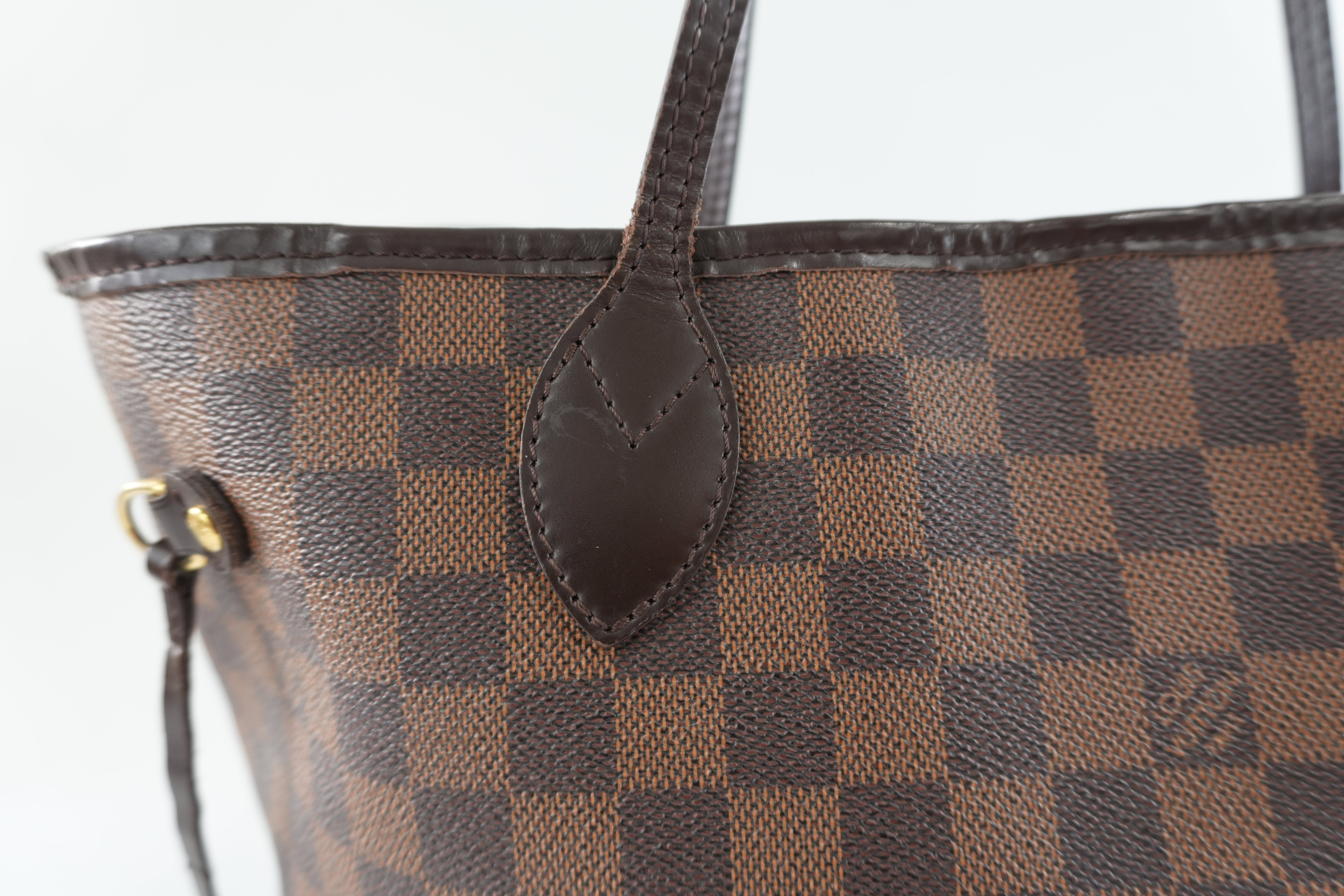 Louis Vuitton Damier Ebene Neverfull MM Shoulder Tote Bag Used