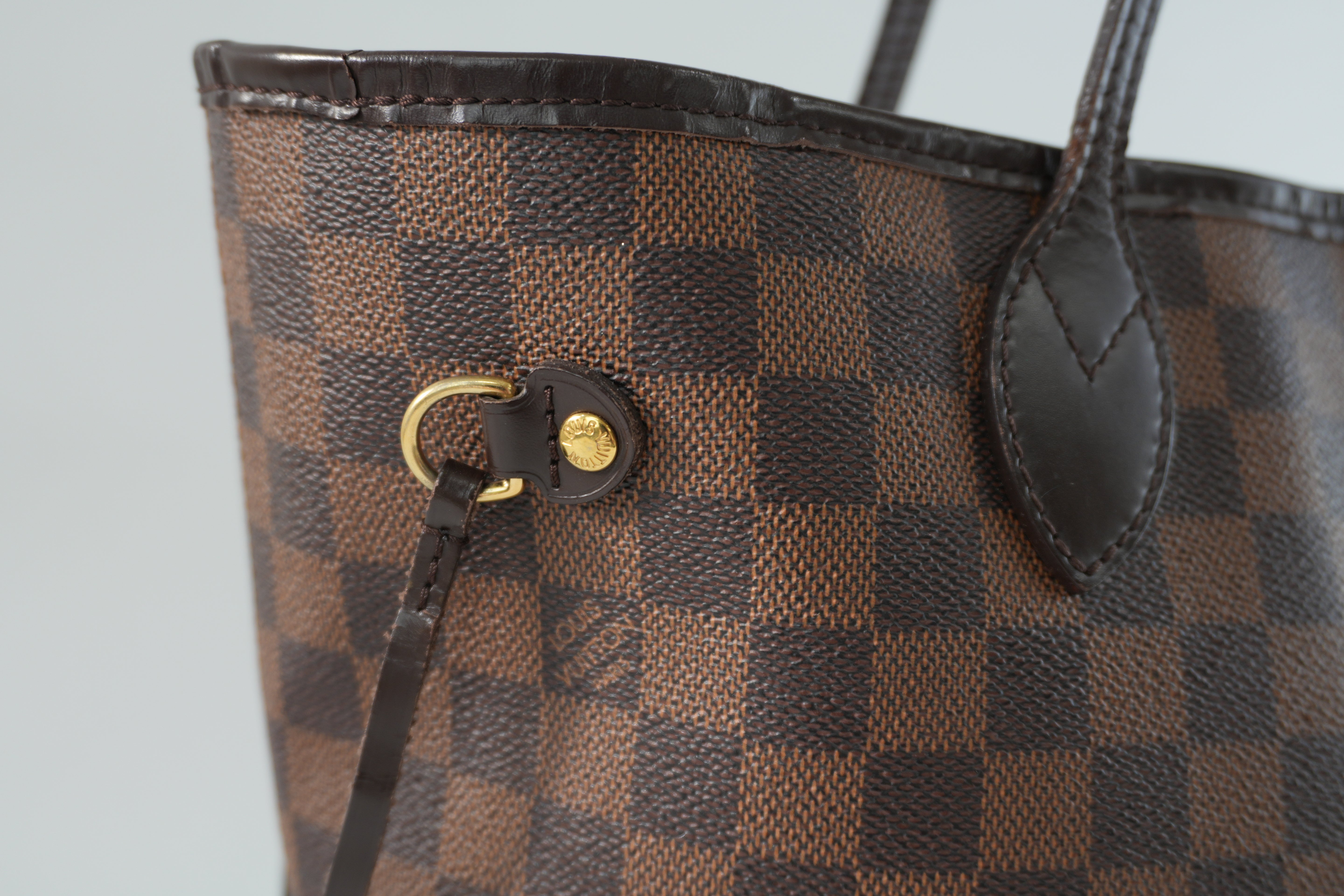 Louis Vuitton Damier Ebene Neverfull MM Shoulder Tote Bag Used
