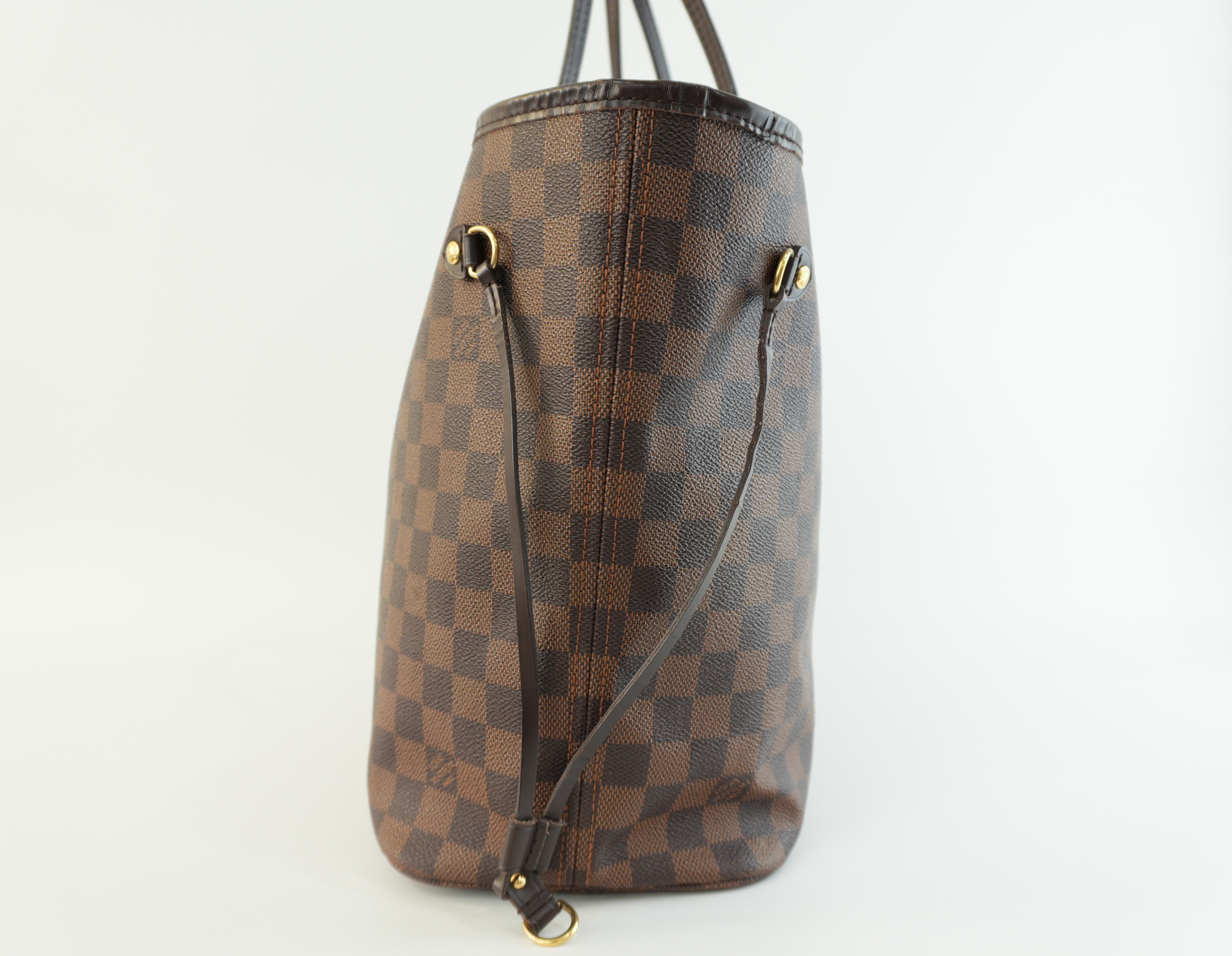 Louis Vuitton Damier Ebene Neverfull MM Shoulder Tote Bag Used