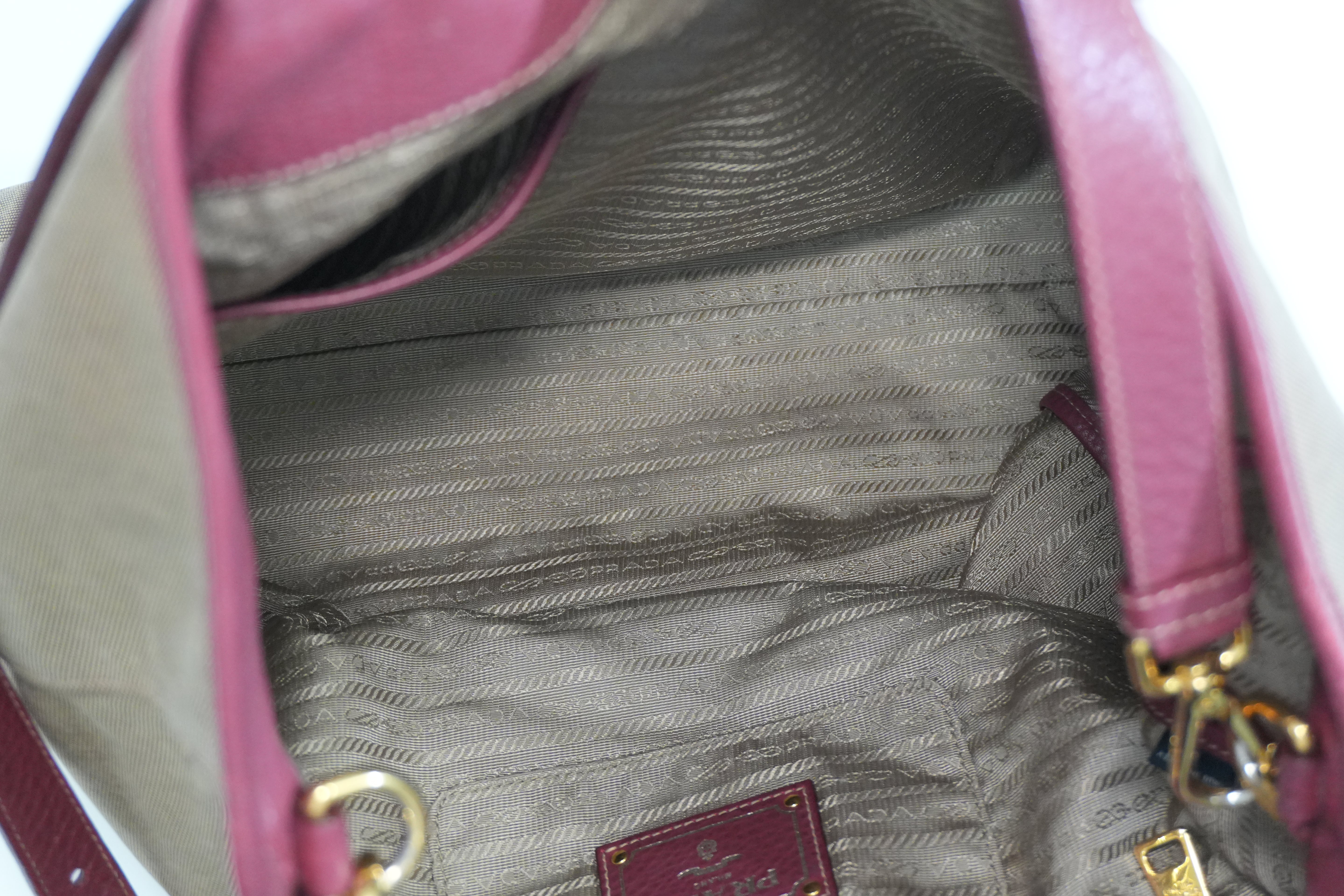 Pre-owned Prada Jacquard Two Way Tote Bag Brown
