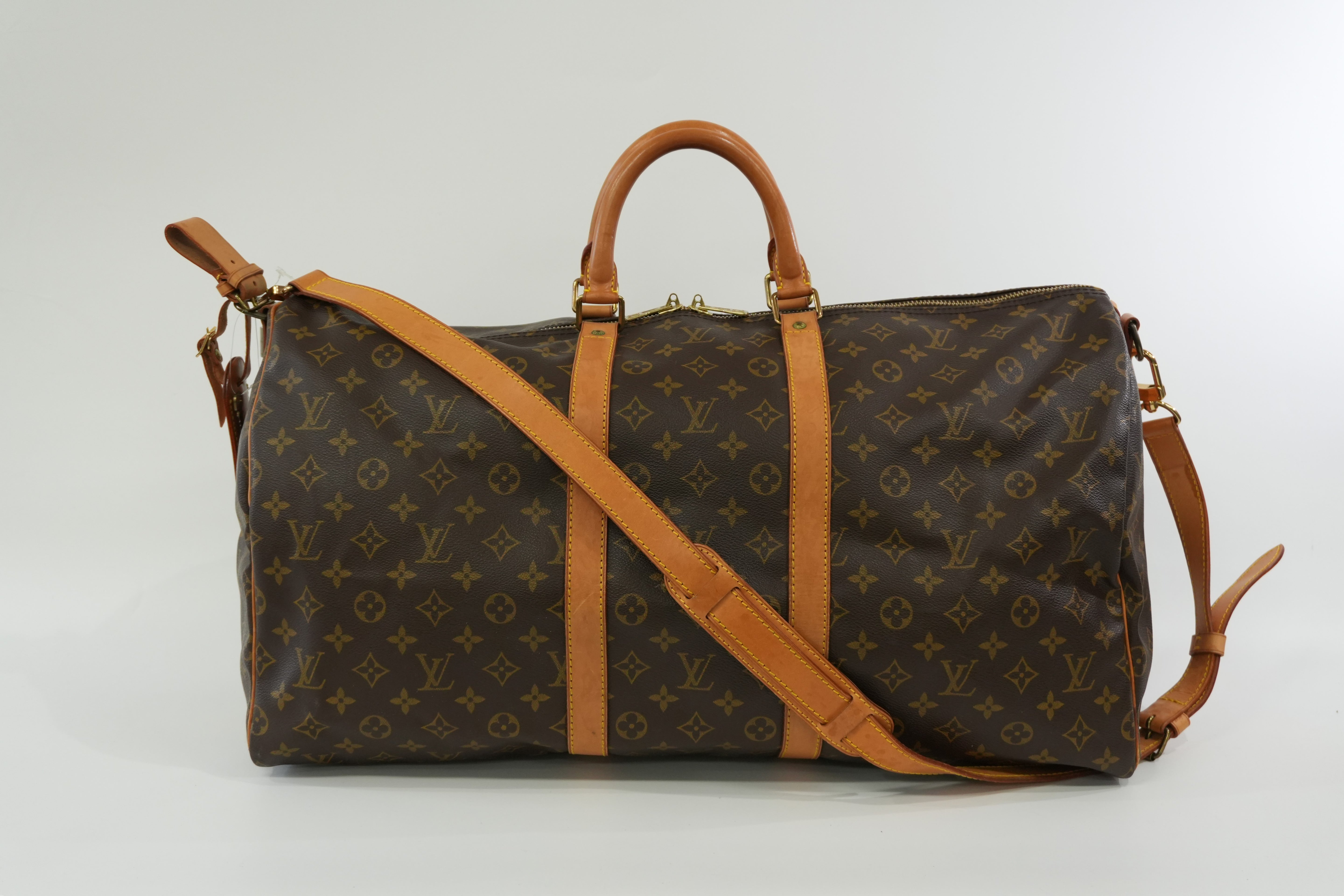 Pre-owned Louis Vuitton Monogram Keepall 55 Bandouliere