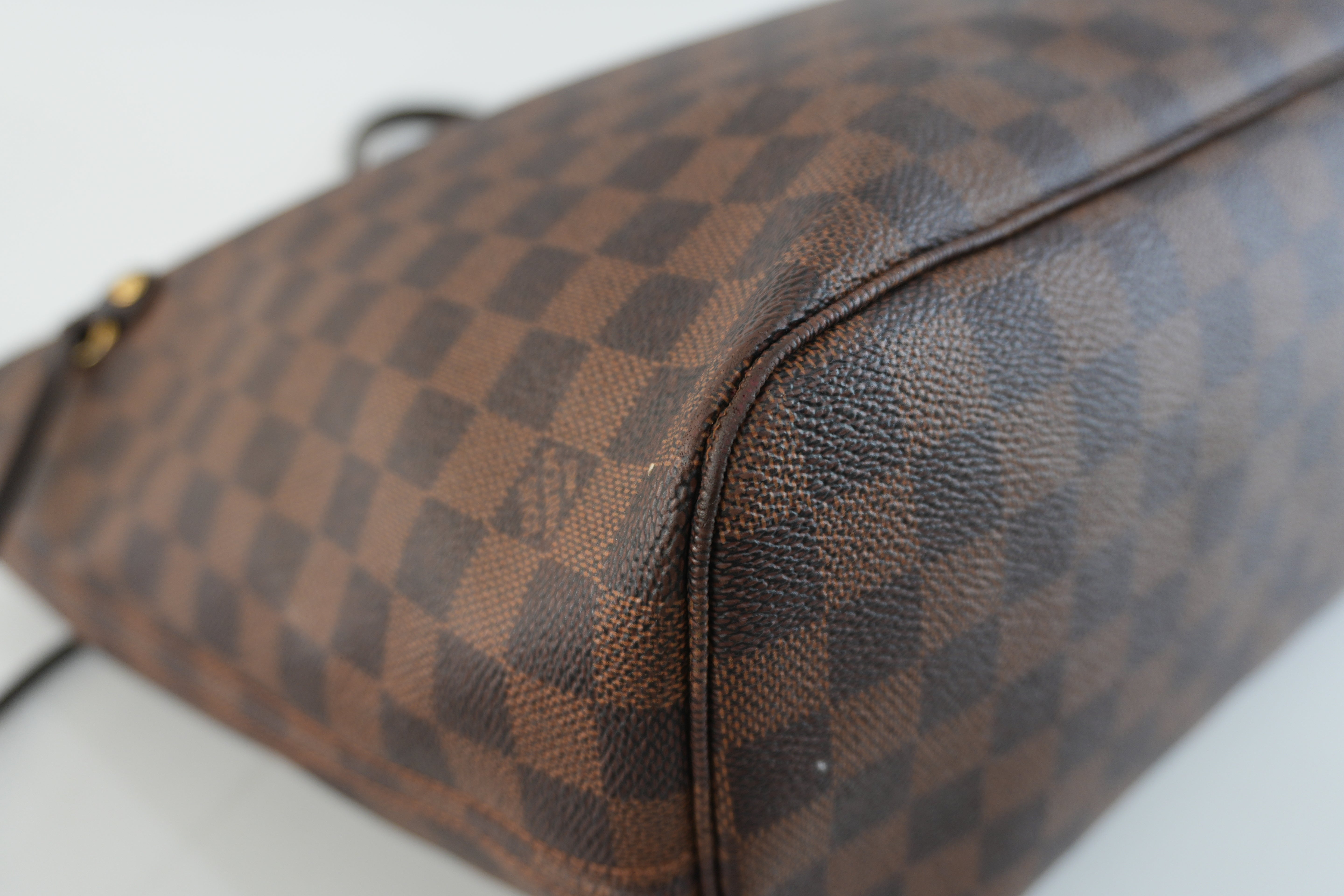 Louis Vuitton Damier Ebene Neverfull MM Shoulder Tote Bag Used
