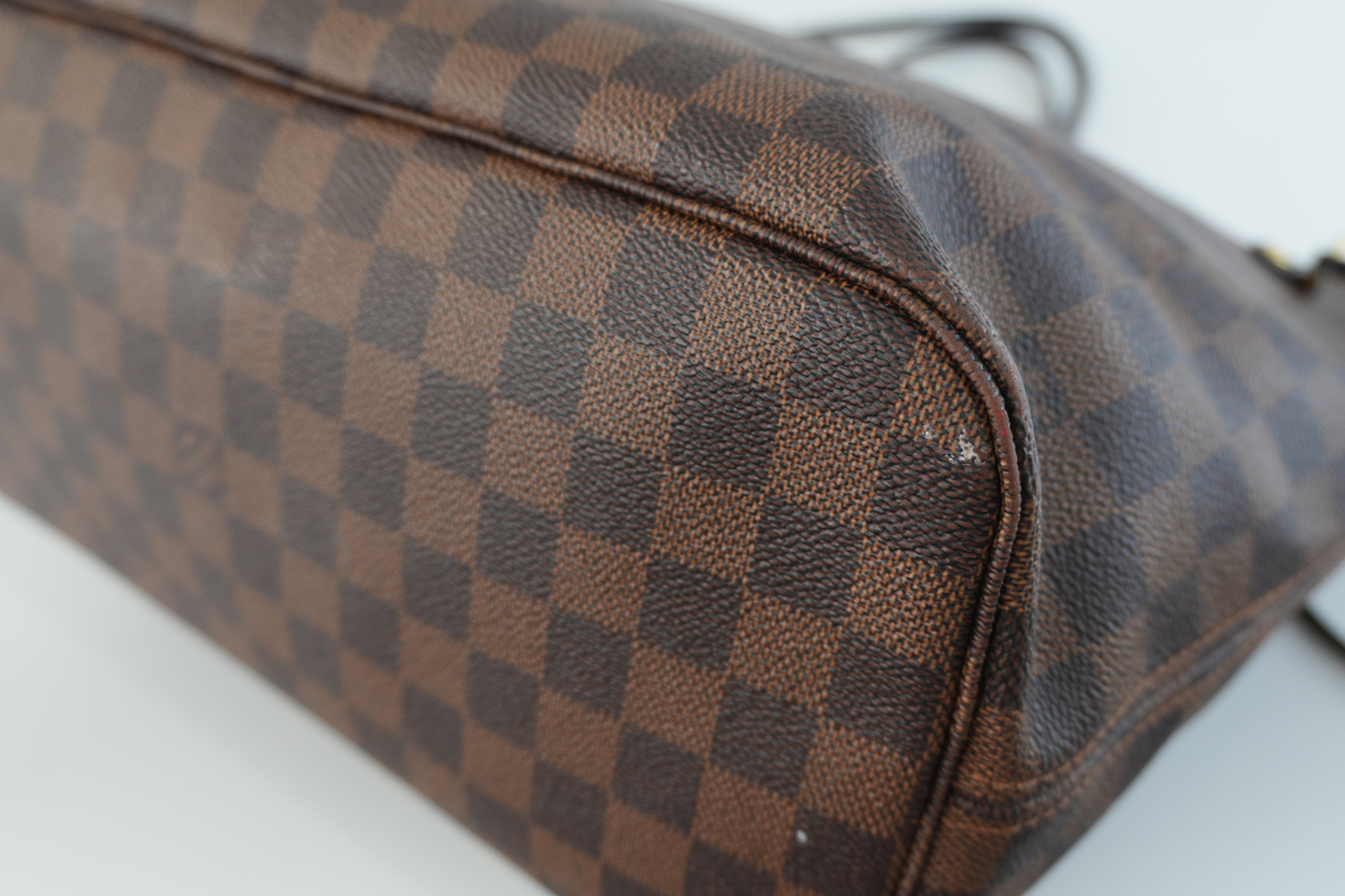 Louis Vuitton Damier Ebene Neverfull MM Shoulder Tote Bag Used