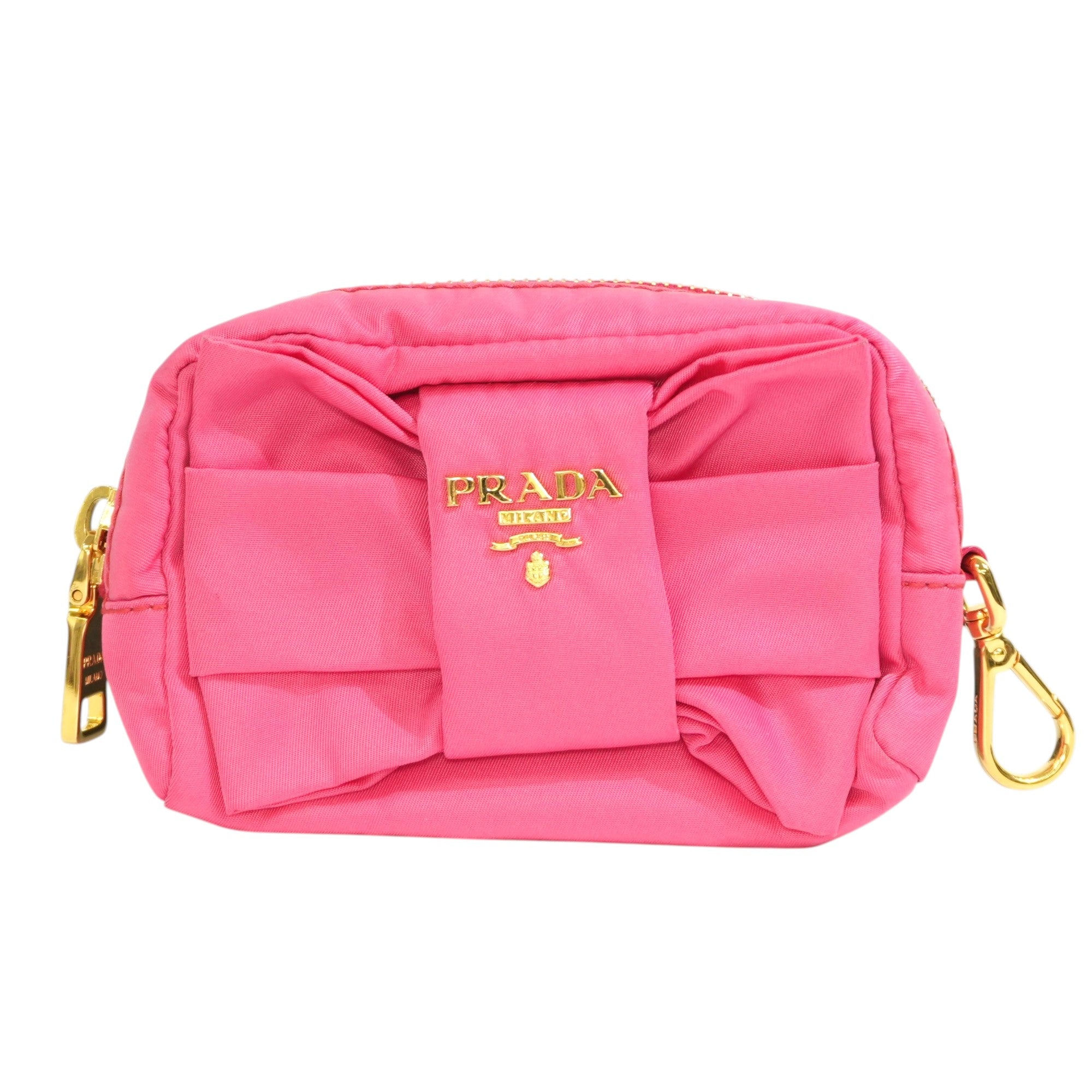 Pre-owned Prada Small Ribbon Pouch Pink