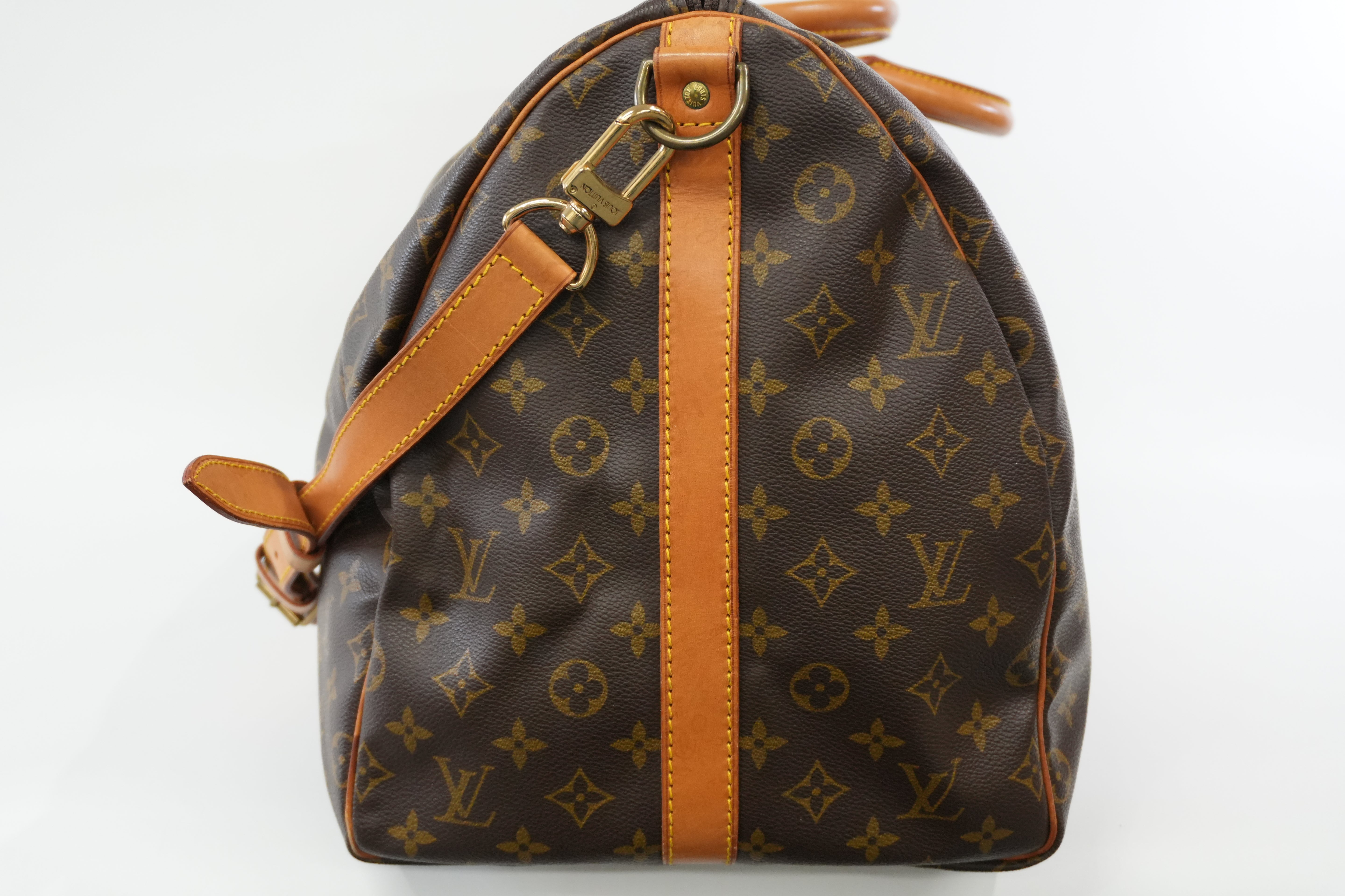 Pre-owned Louis Vuitton Monogram Keepall 55 Bandouliere