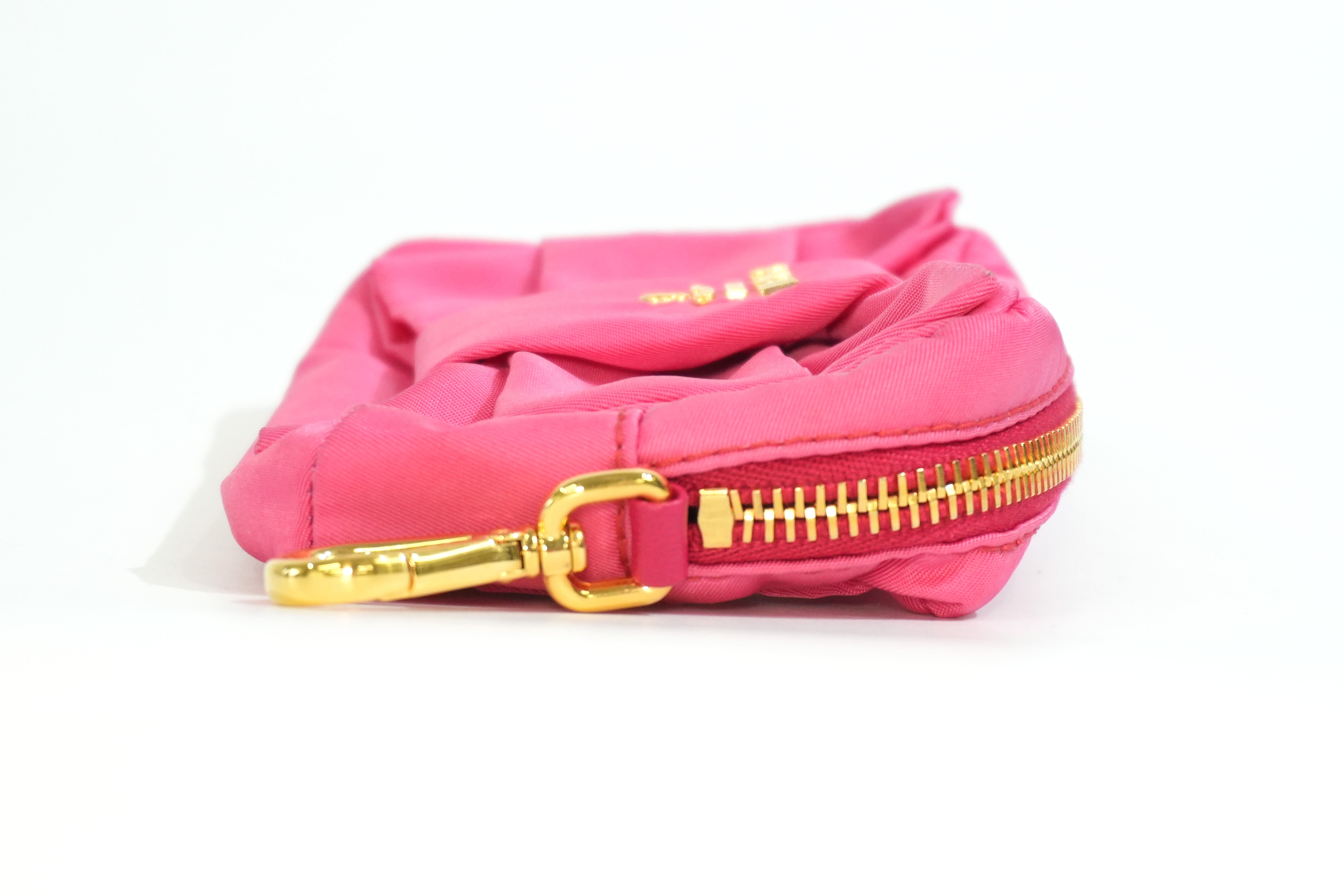 Pre-owned Prada Small Ribbon Pouch Pink