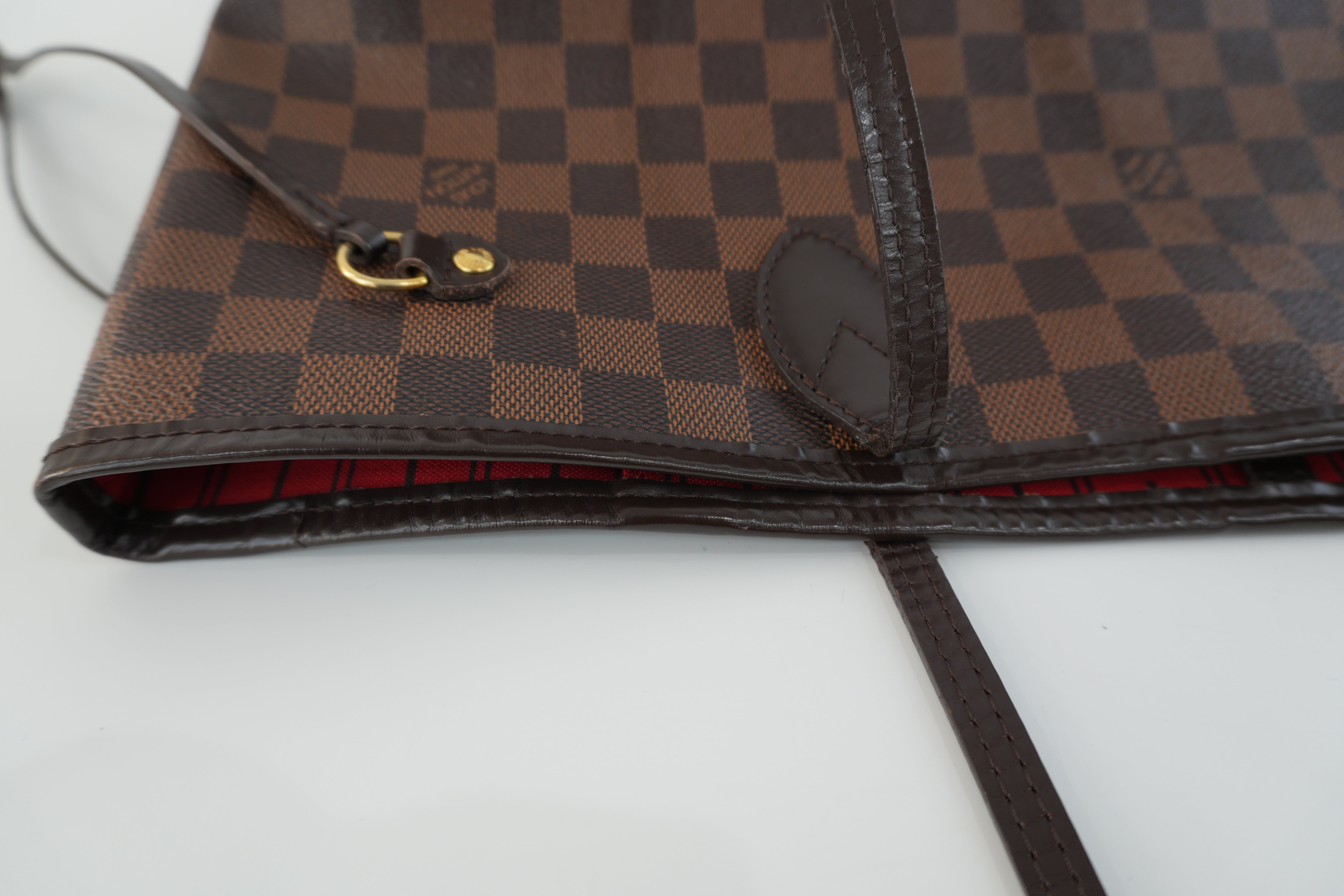 Louis Vuitton Damier Ebene Neverfull MM Shoulder Tote Bag Used