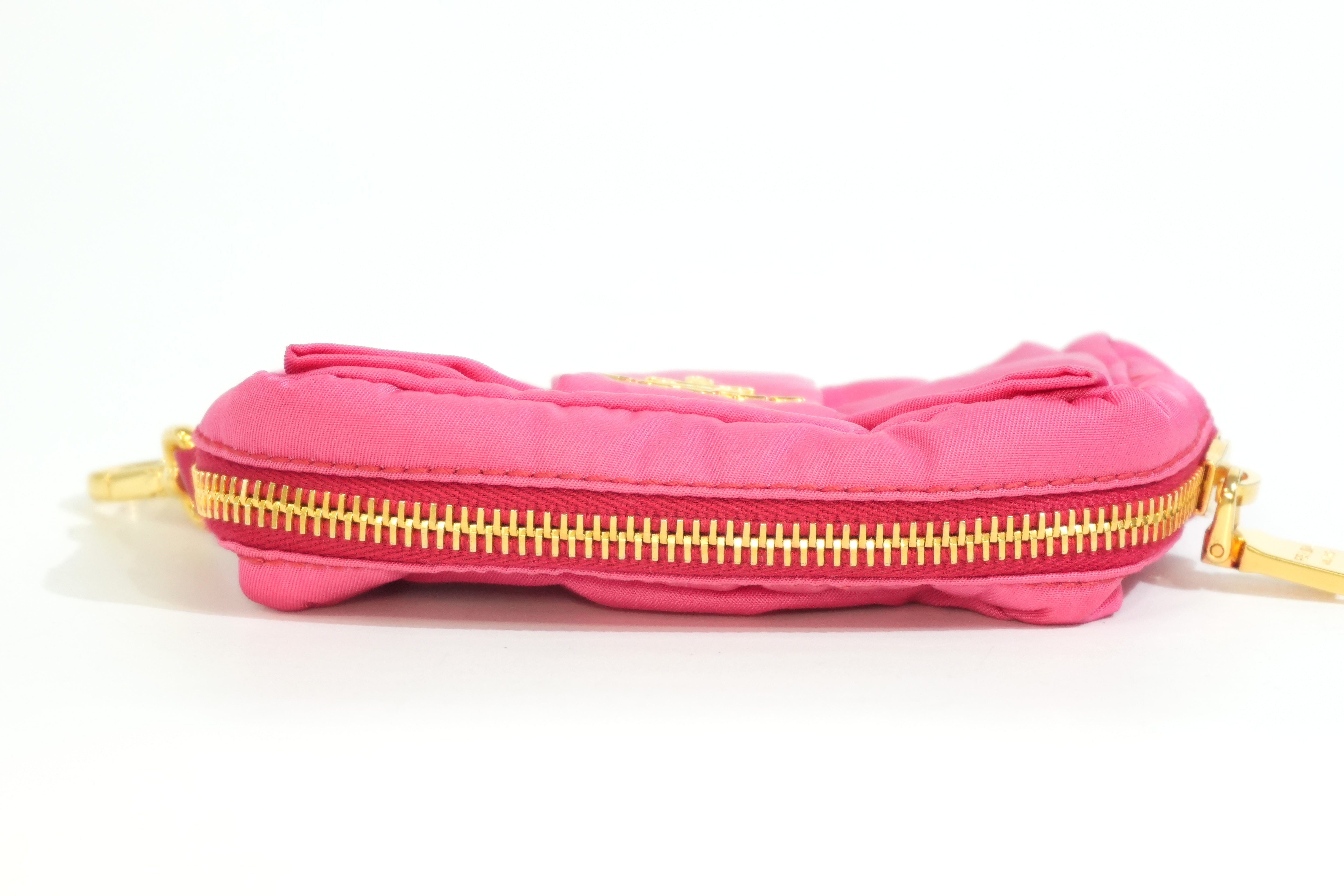 Pre-owned Prada Small Ribbon Pouch Pink