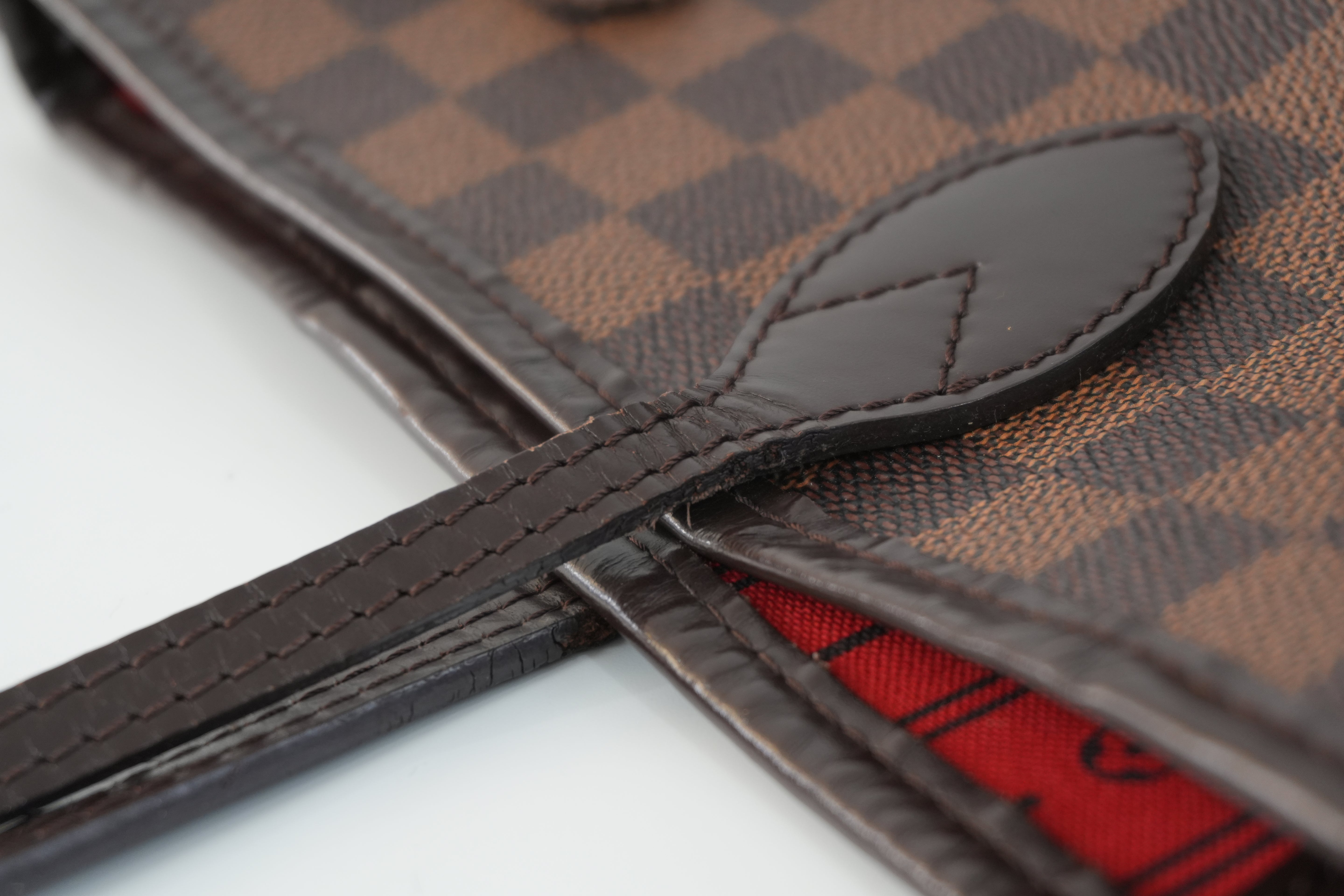 Louis Vuitton Damier Ebene Neverfull MM Shoulder Tote Bag Used