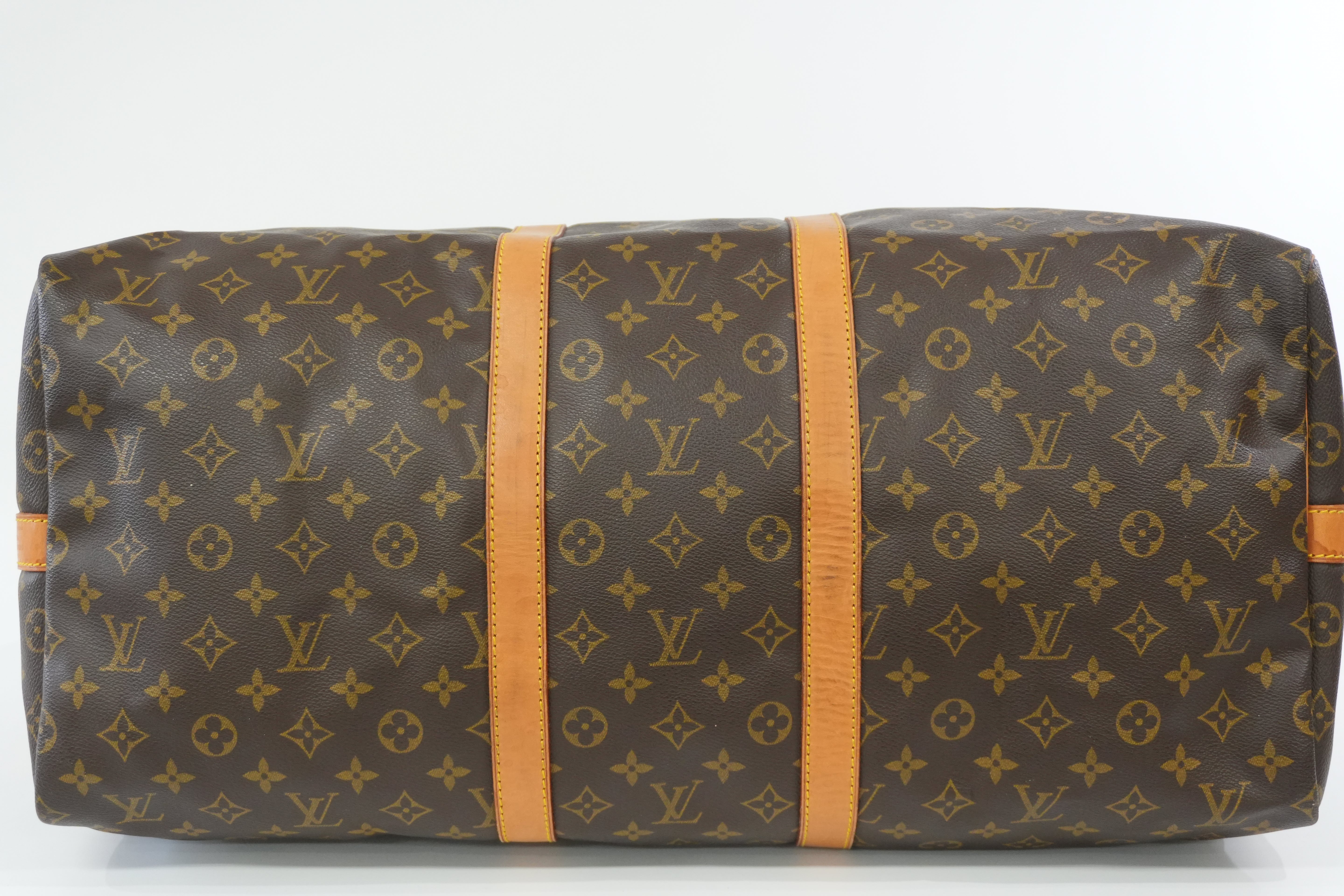 Pre-owned Louis Vuitton Monogram Keepall 55 Bandouliere