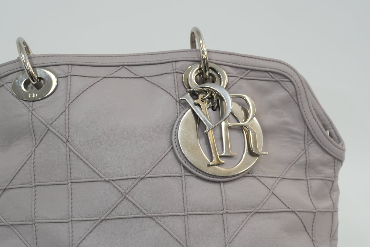 Pre-Owned Dior Cannage Quilted Granville Handbag Purple