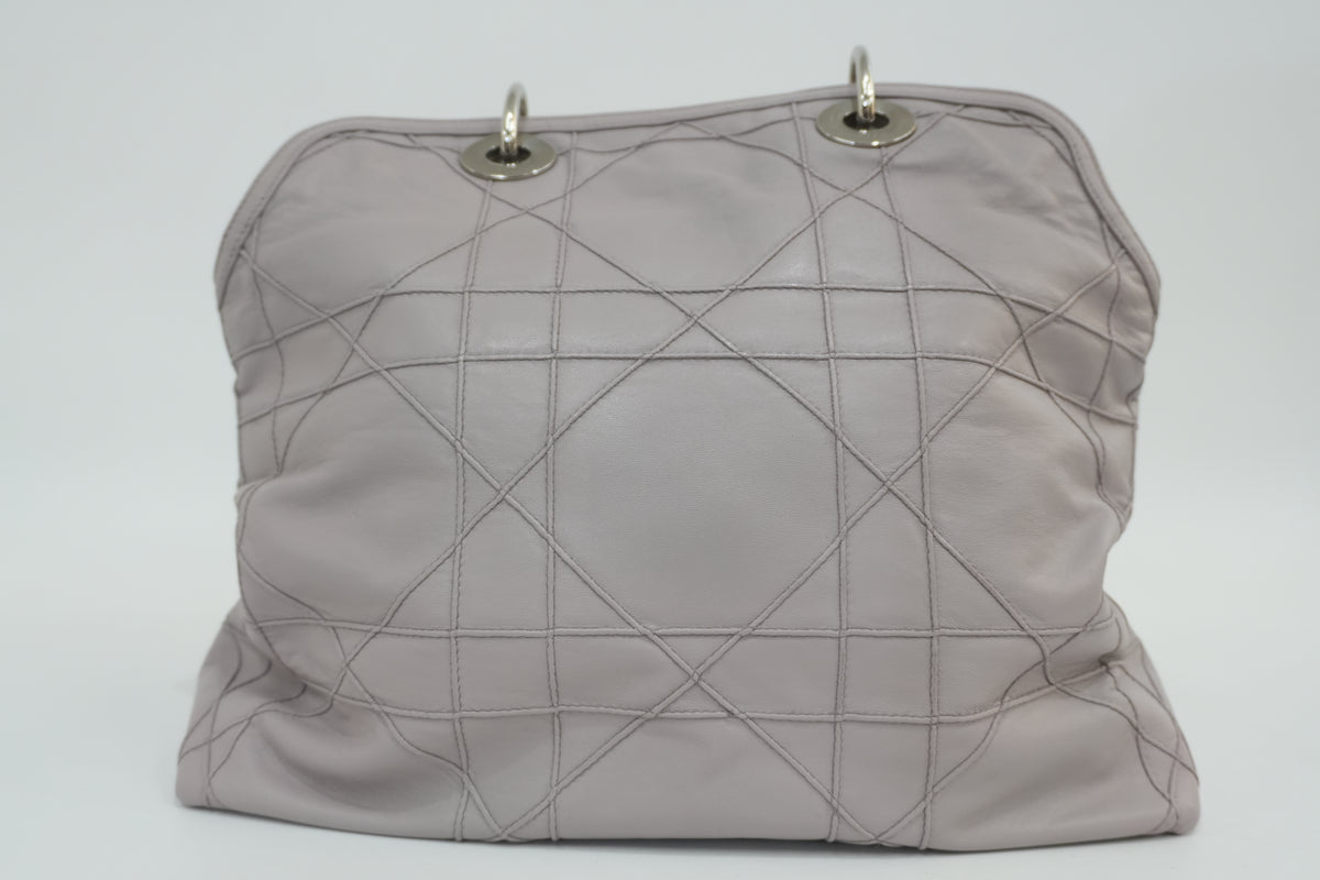 Pre-Owned Dior Cannage Quilted Granville Handbag Purple