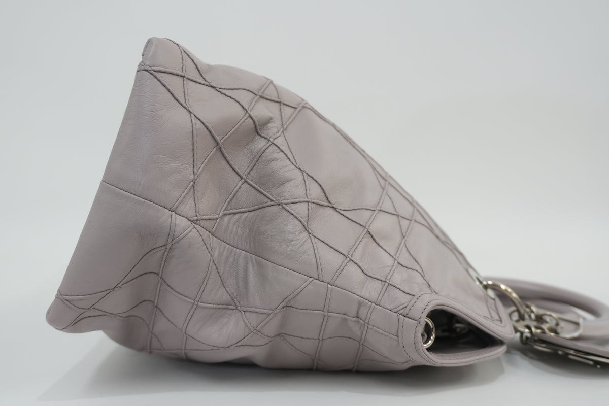 Pre-Owned Dior Cannage Quilted Granville Handbag Purple