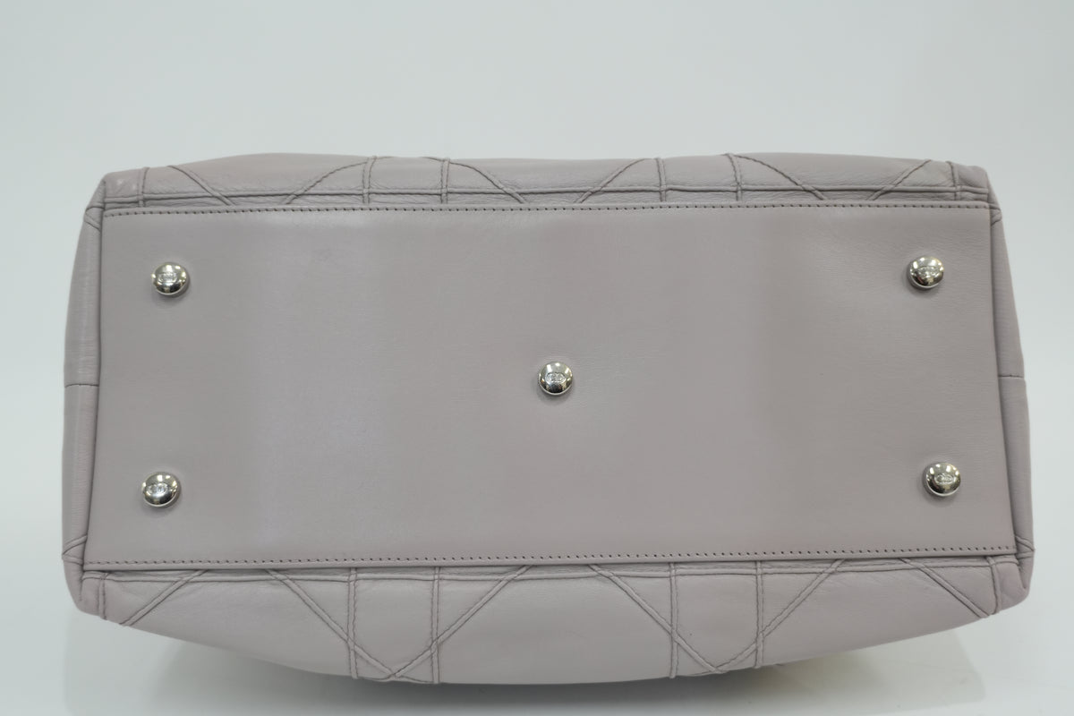 Pre-Owned Dior Cannage Quilted Granville Handbag Purple