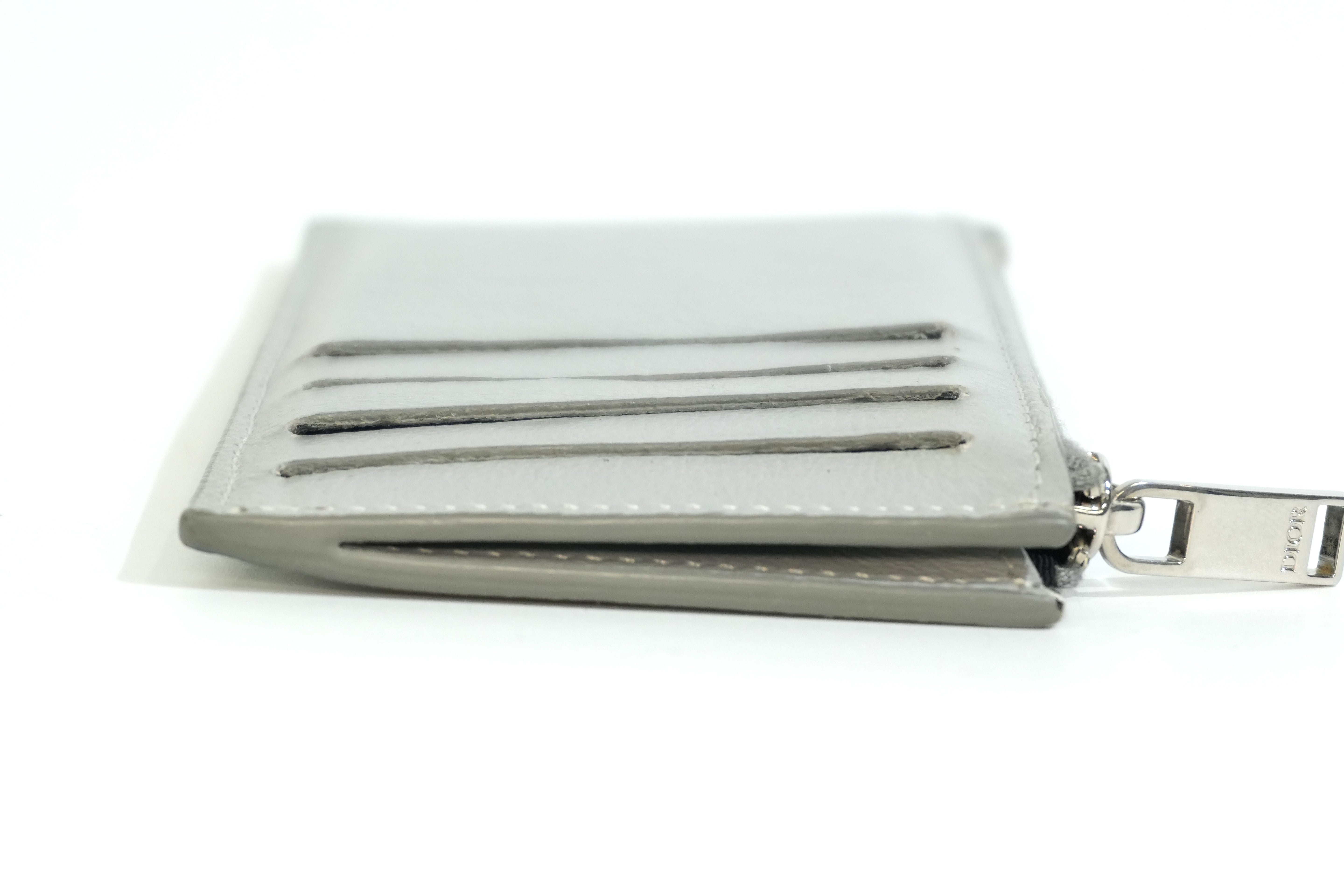 Pre-owned Dior Card and Coin Case Gray
