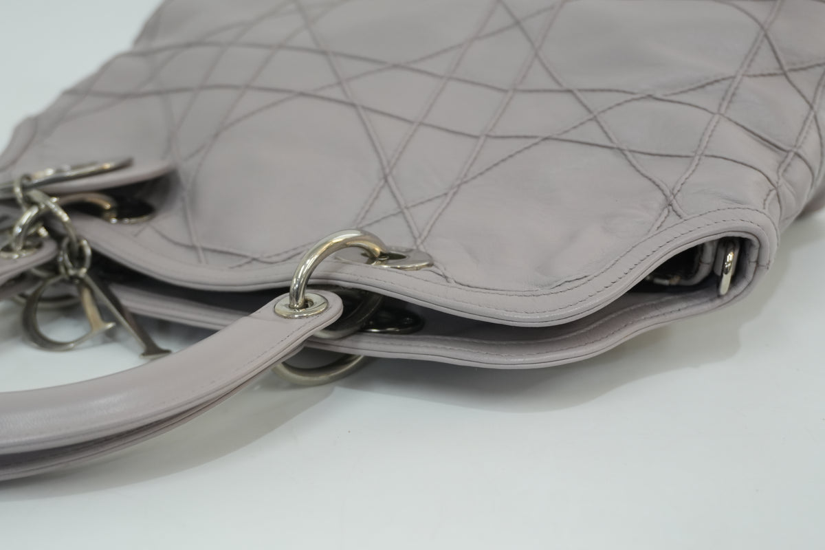 Pre-Owned Dior Cannage Quilted Granville Handbag Purple
