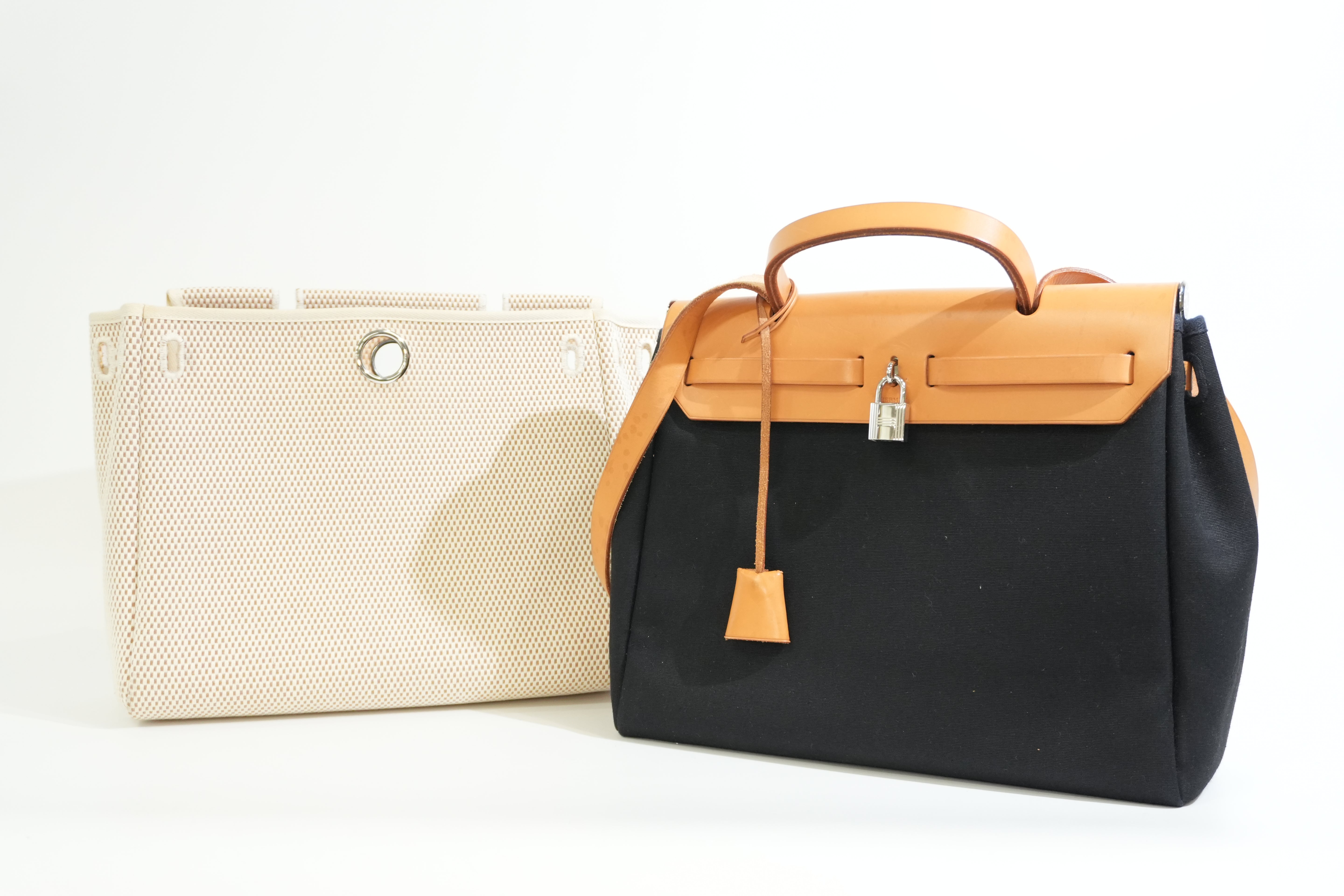 Pre-owned Hermes Herbag Year 2003 Black