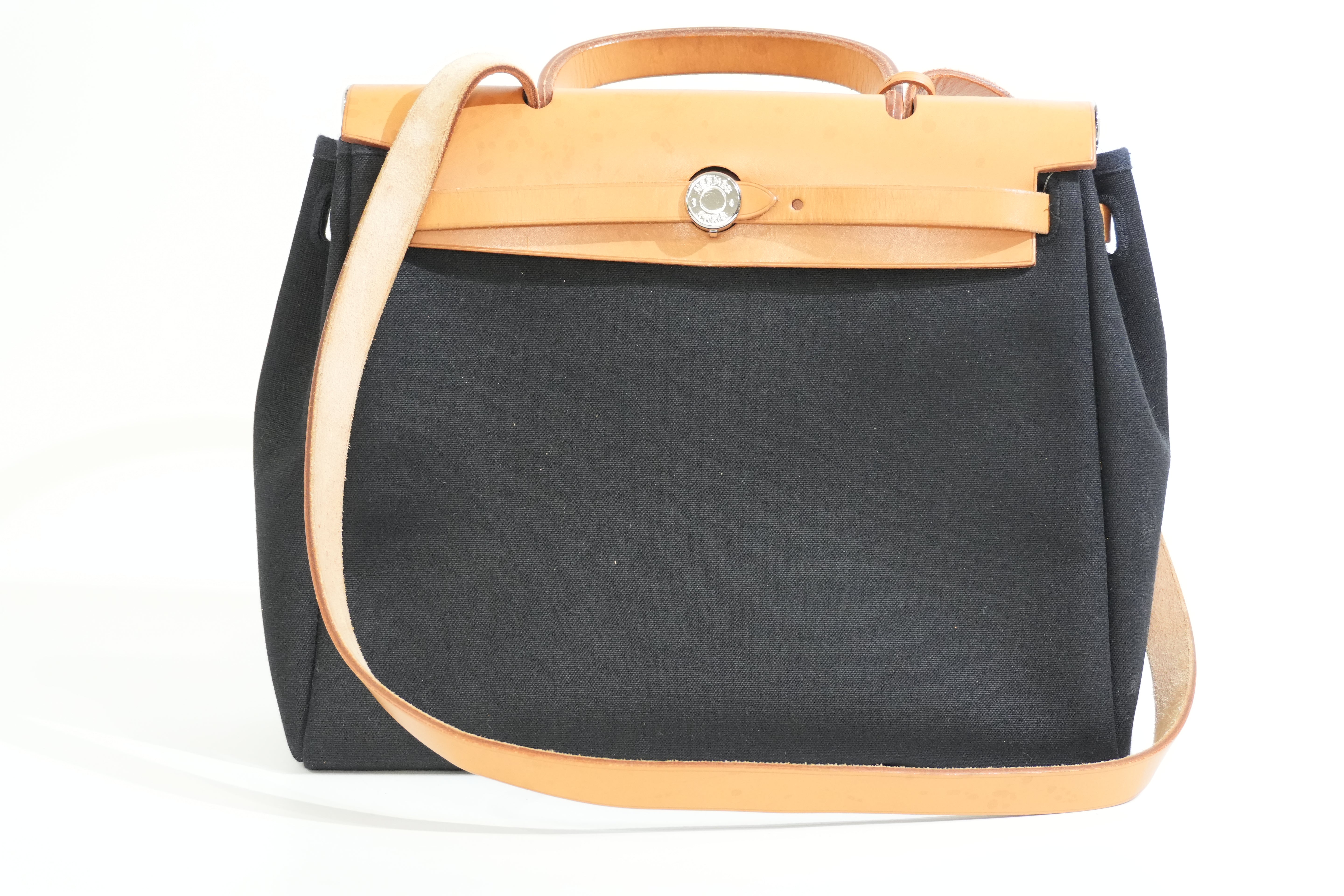 Pre-owned Hermes Herbag Year 2003 Black