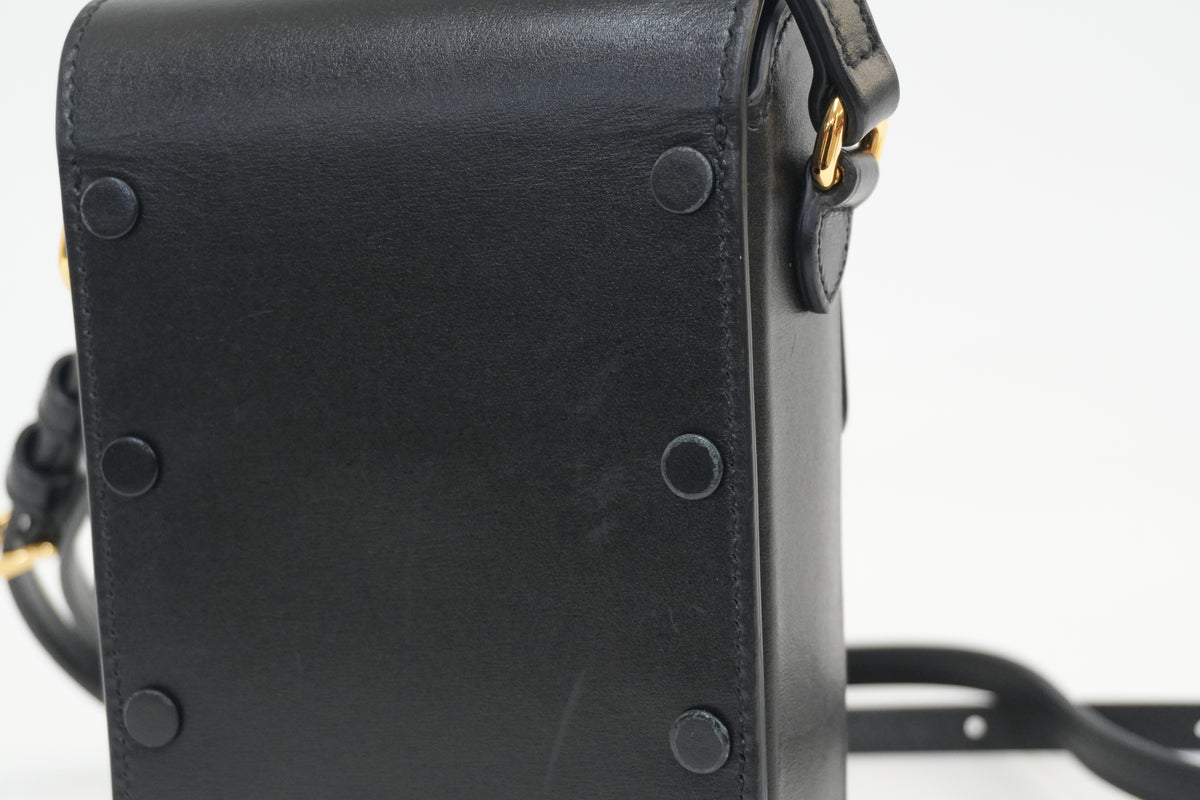 Pre-Owned Gucci Horsebit Vertical Crossbody Bag Black