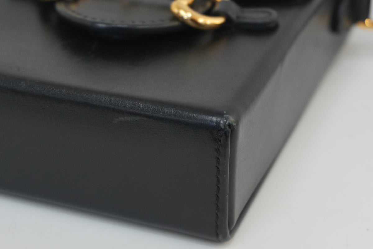 Pre-Owned Gucci Horsebit Vertical Crossbody Bag Black