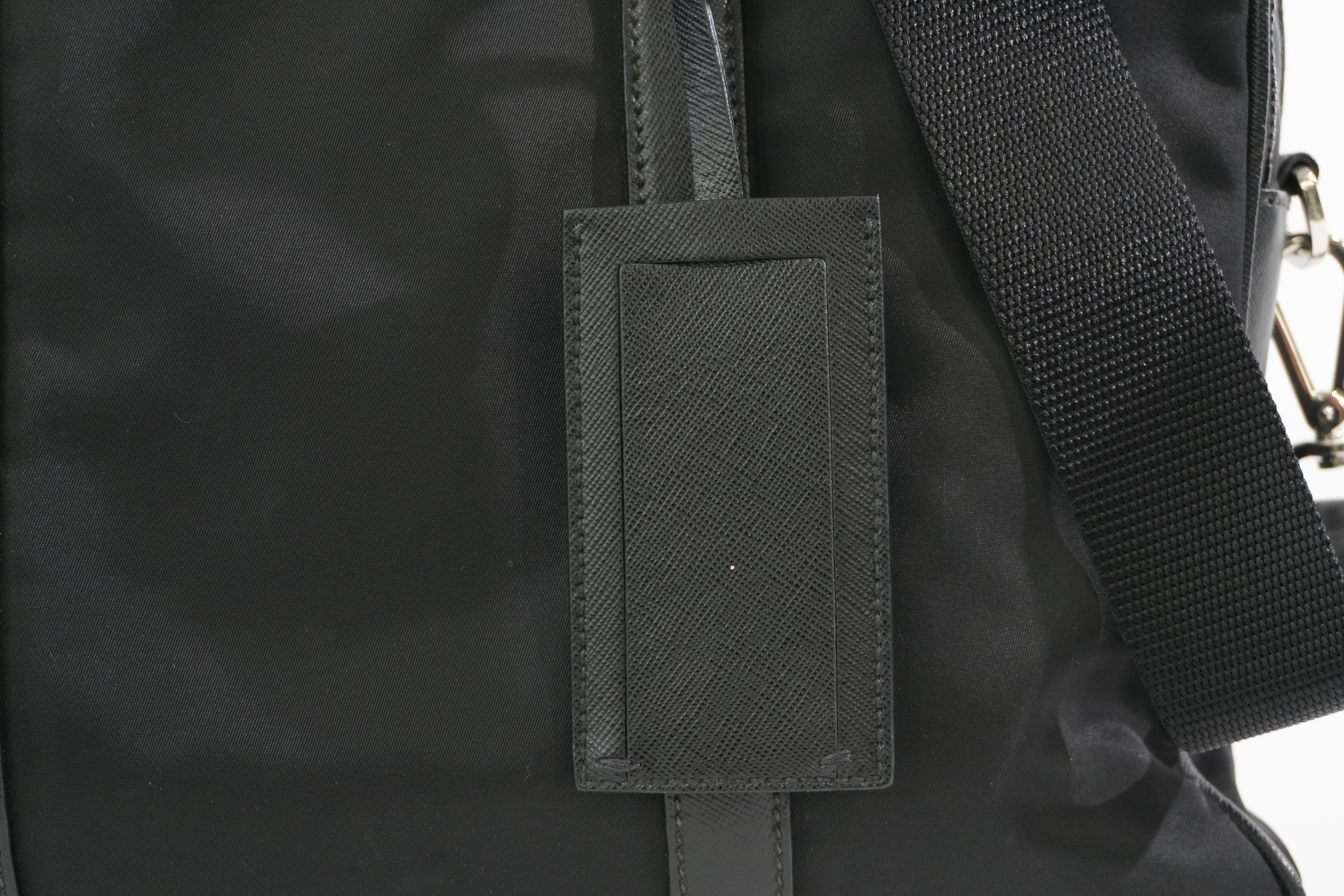 Pre-owned Prada Nylon Two Way Laptop Shoulder Bag Black