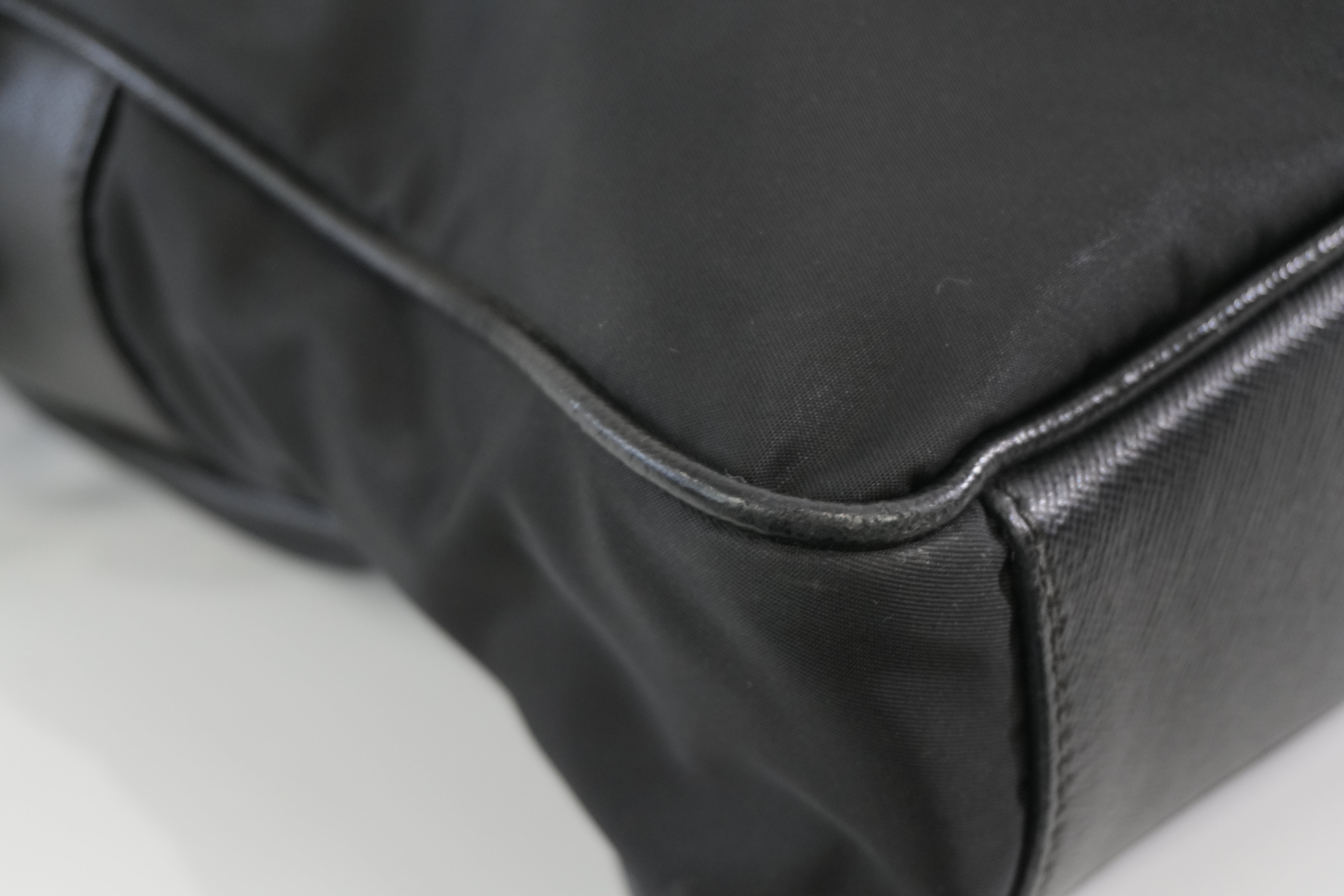 Pre-owned Prada Nylon Two Way Laptop Shoulder Bag Black