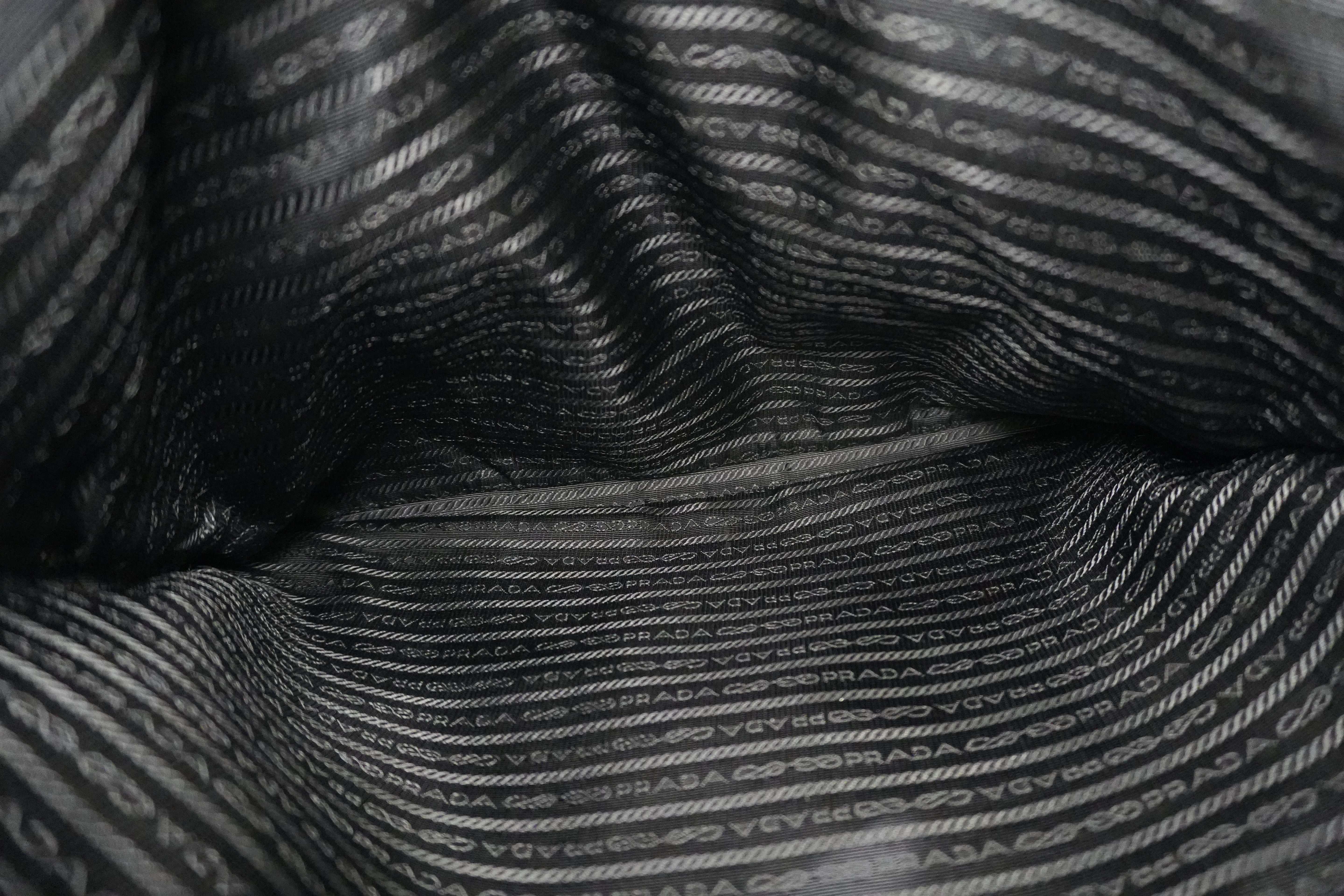 Pre-owned Prada Nylon Two Way Laptop Shoulder Bag Black