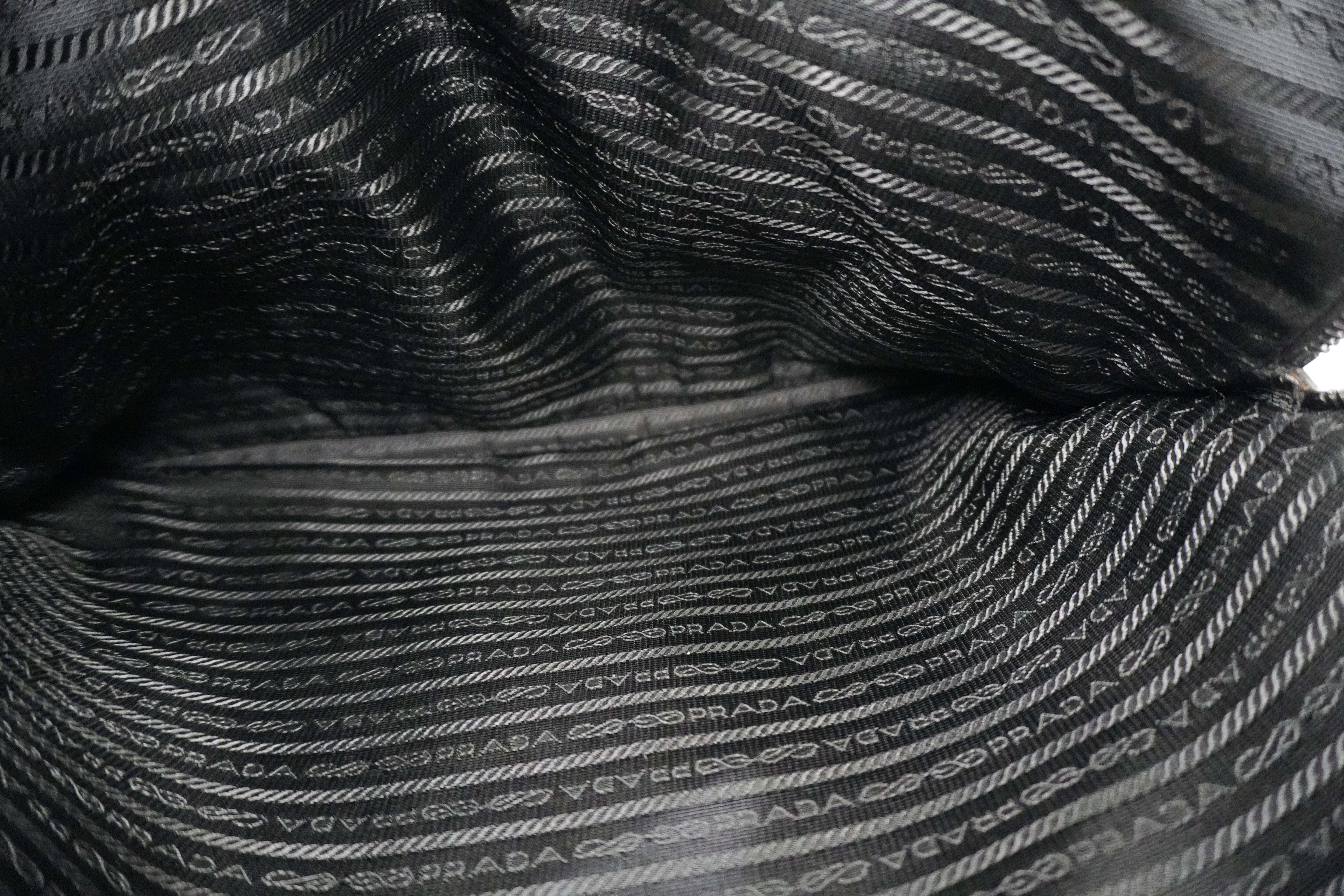 Pre-owned Prada Nylon Two Way Laptop Shoulder Bag Black