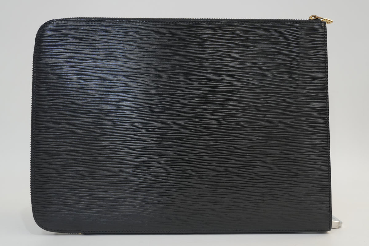 Pre-Owned Louis Vuitton Epi Laptop Case Black