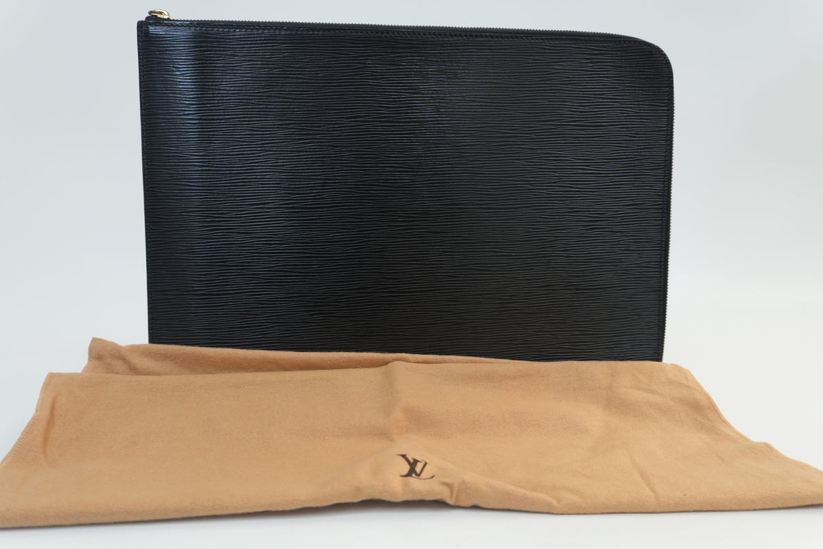 Pre-Owned Louis Vuitton Epi Laptop Case Black