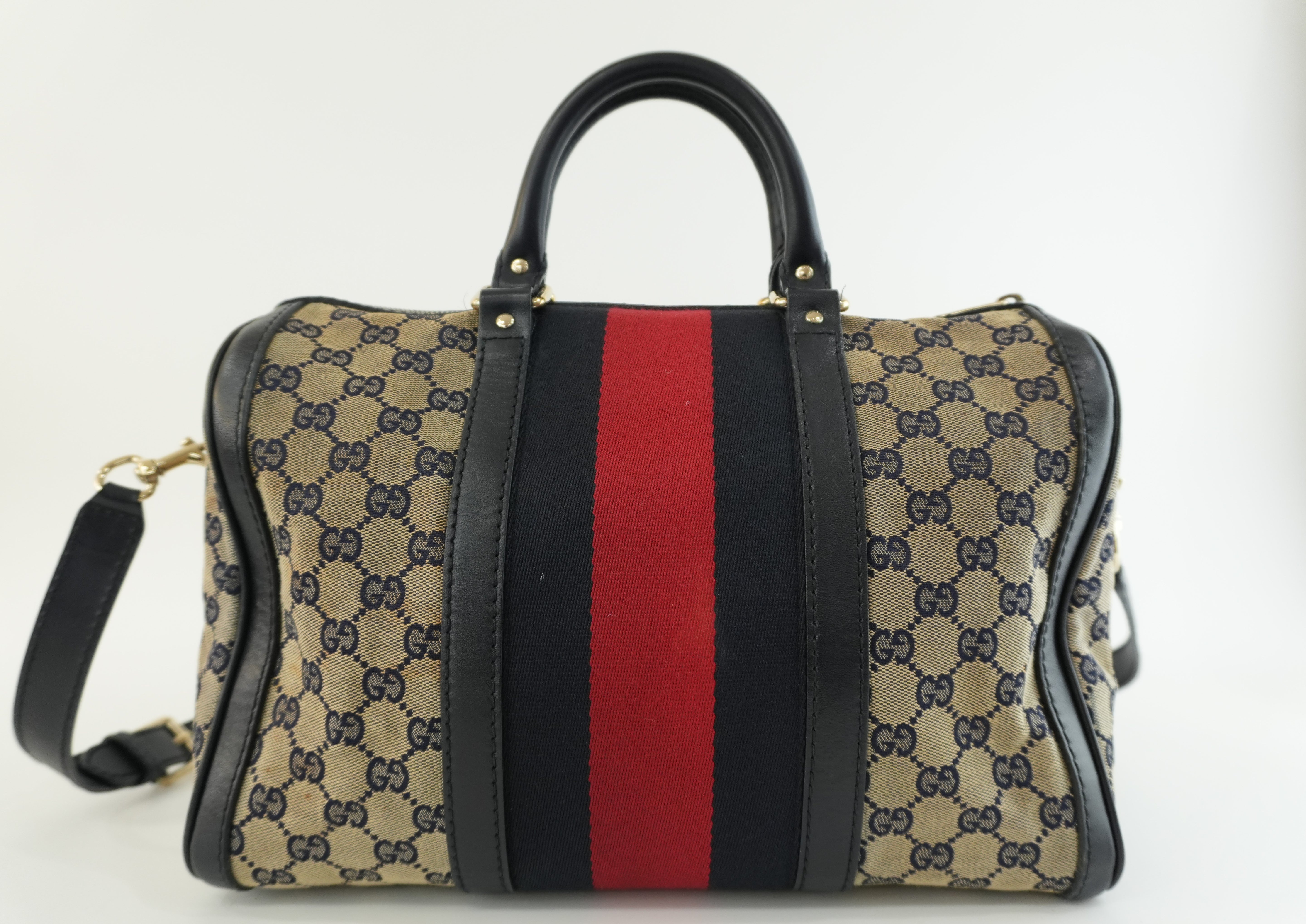 Gucci Boston Bag Blue Used