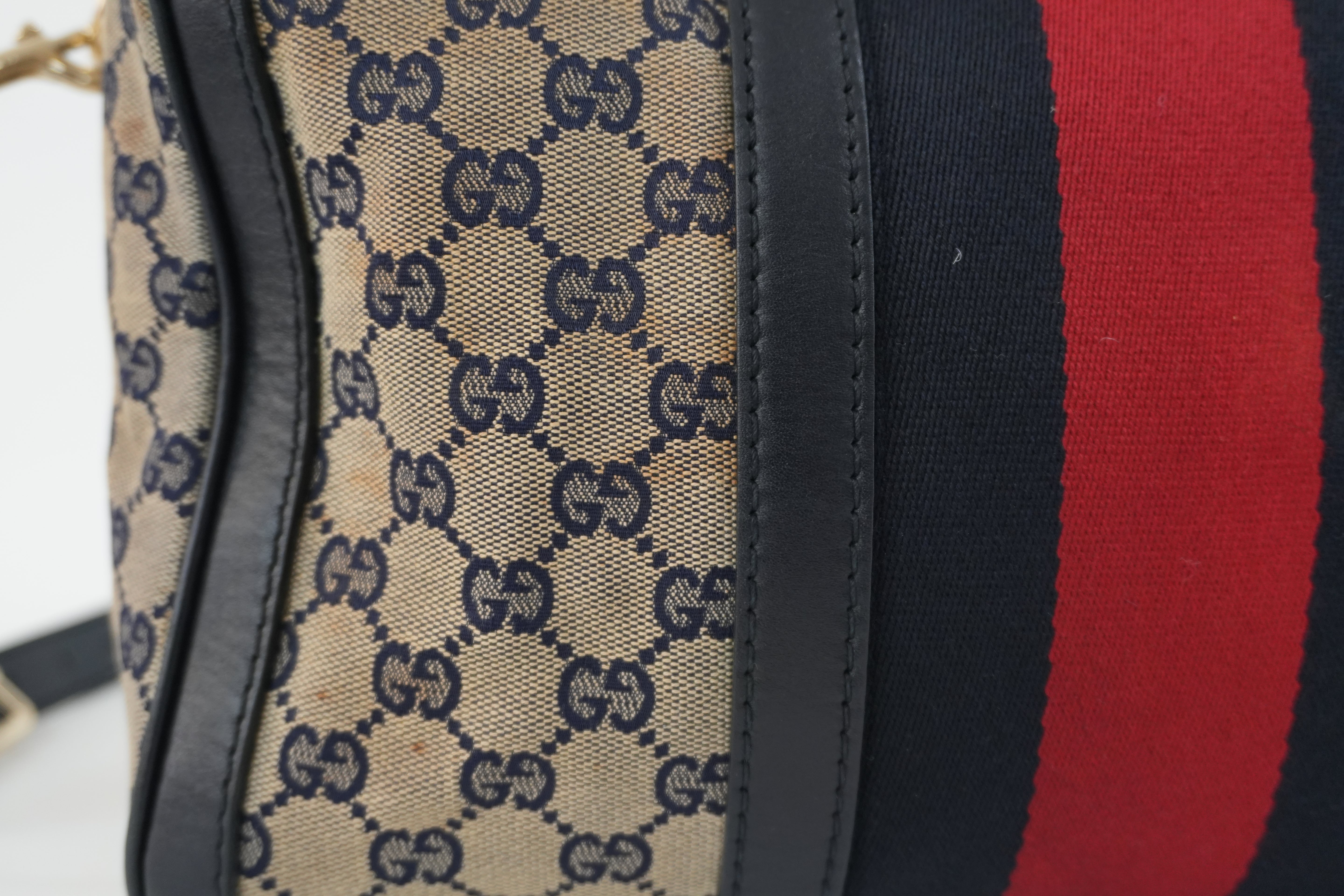 Gucci Boston Bag Blue Used