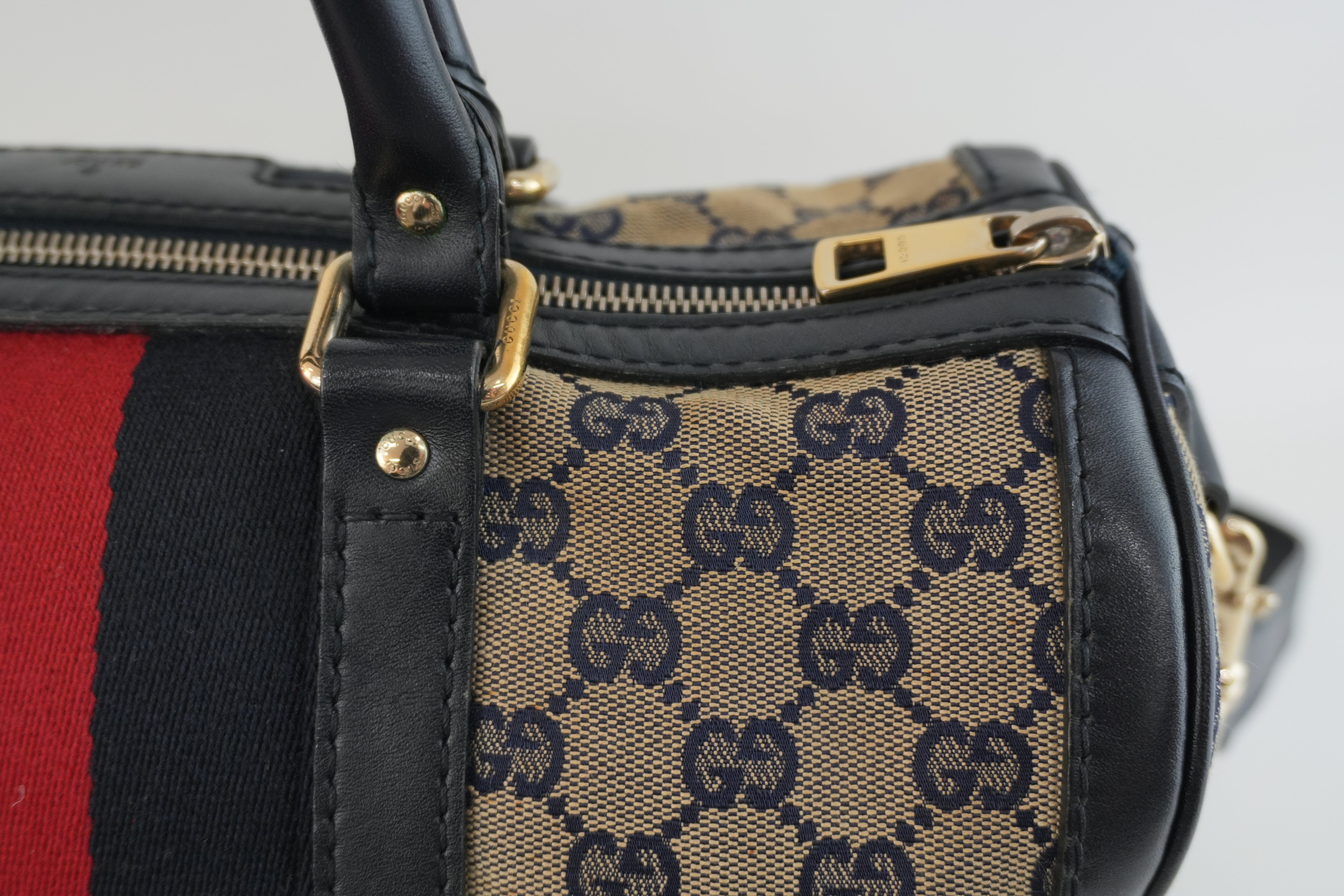 Gucci Boston Bag Blue Used