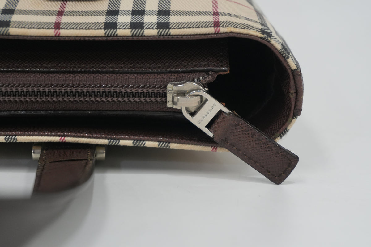 Pre-Owned Burberry Nova Check Tote Bag Beige and Brown