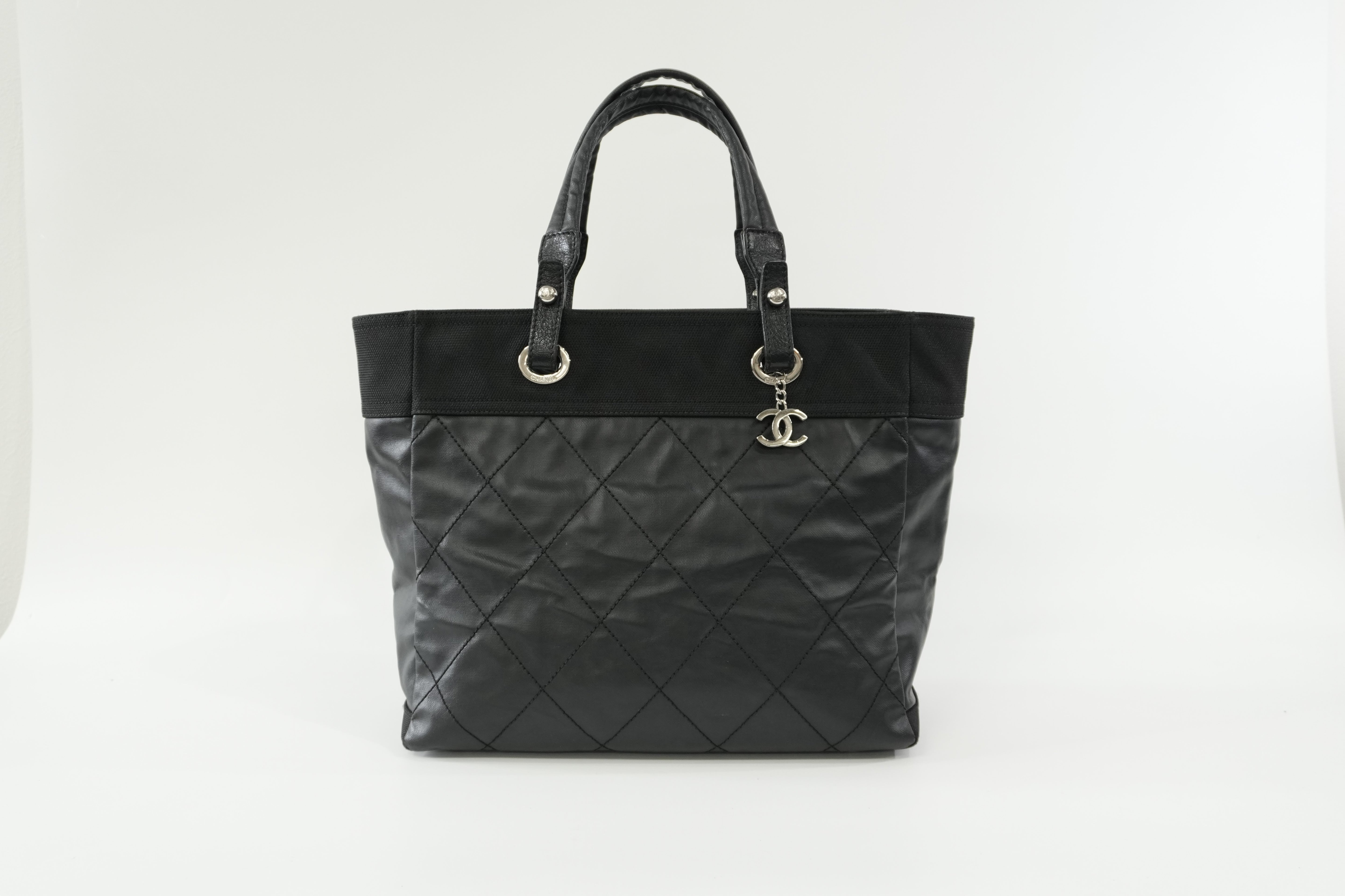 Pre-owned Chanel Paris Biarritz Tote Bag Black