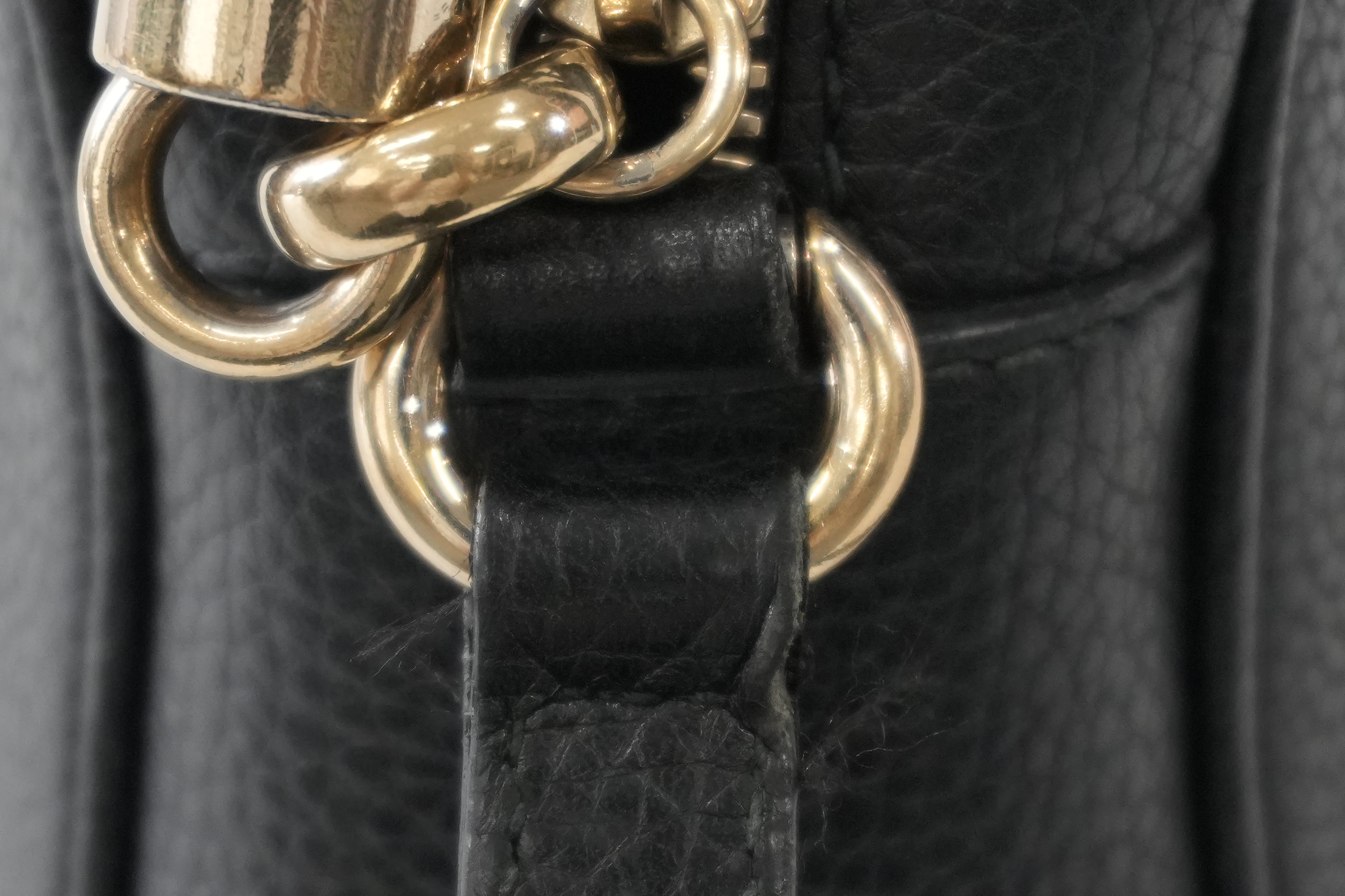 Pre-owned Gucci Leather Hobo Shoulder Bag Black