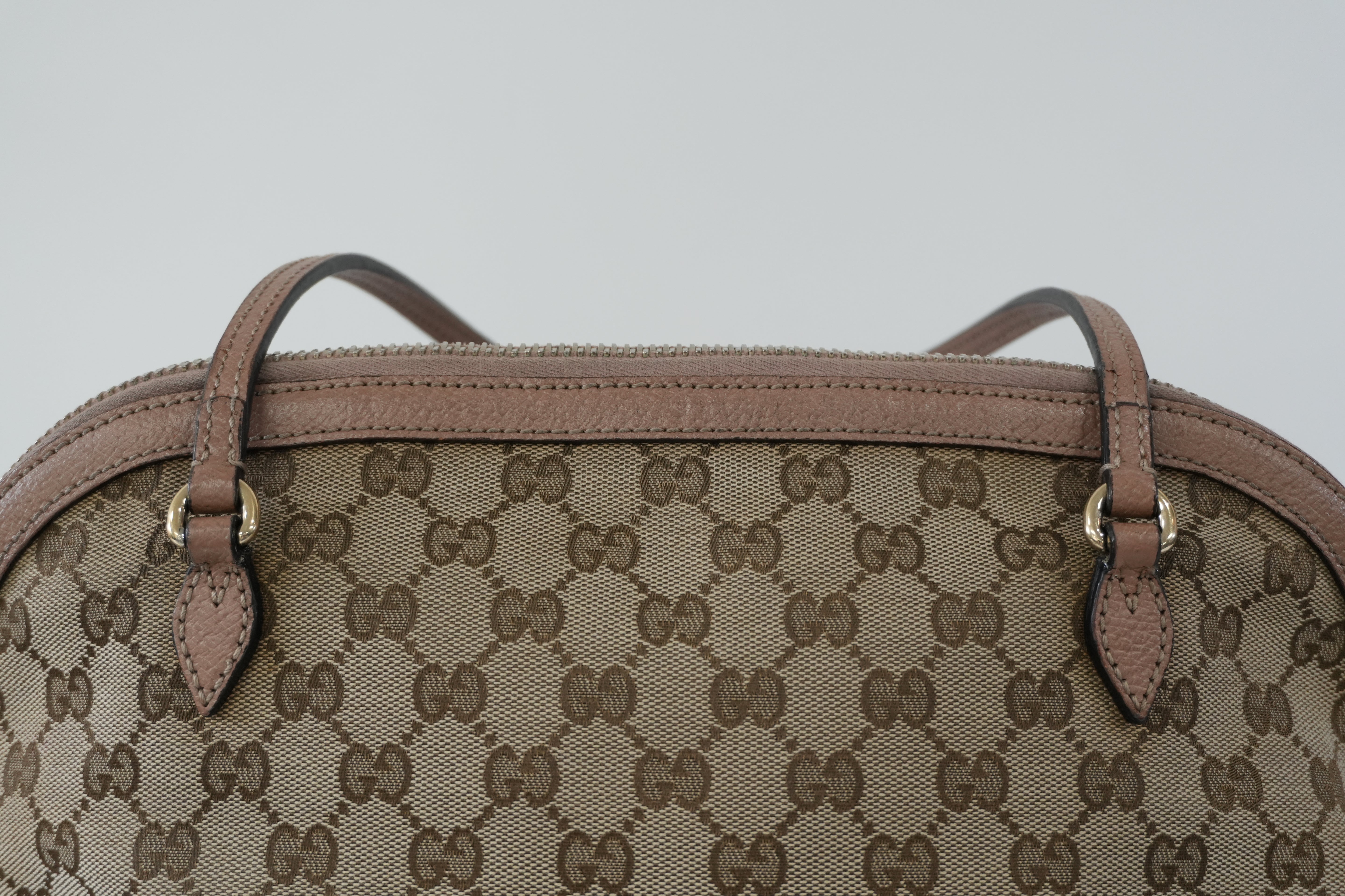 Pre-owned Gucci Fabric Canvas Guccisima Tote Bag Pink