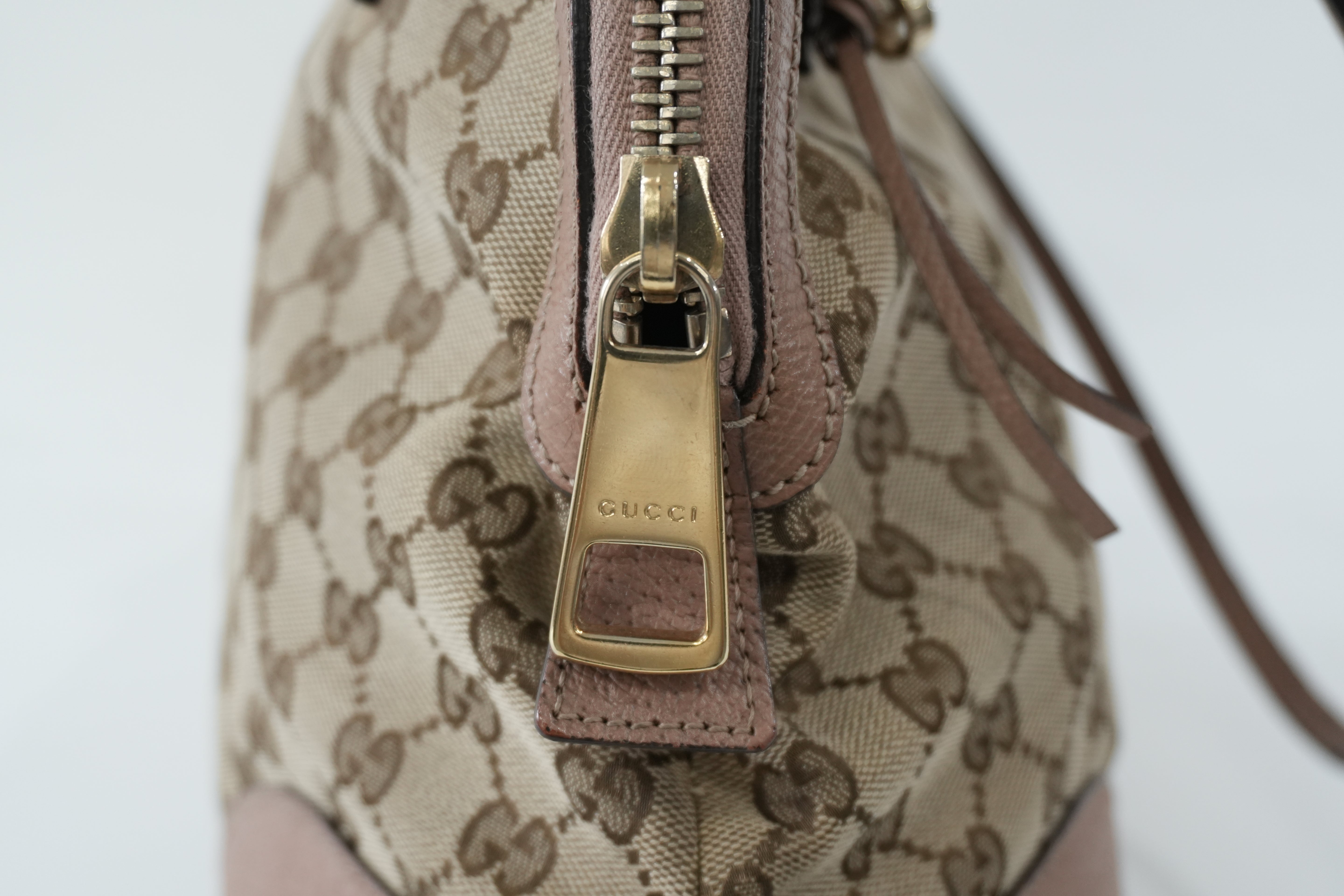 Pre-owned Gucci Fabric Canvas Guccisima Tote Bag Pink