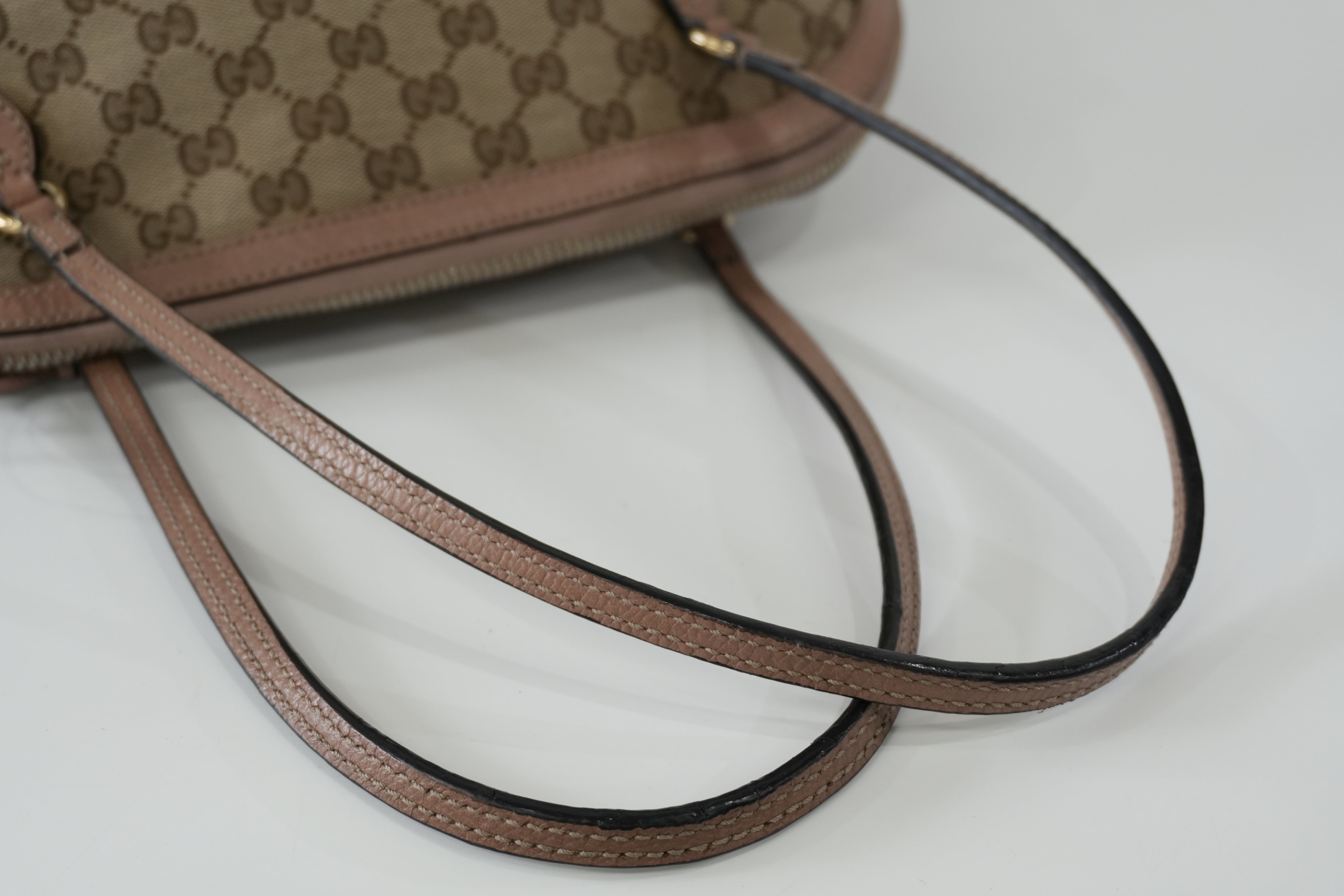 Pre-owned Gucci Fabric Canvas Guccisima Tote Bag Pink